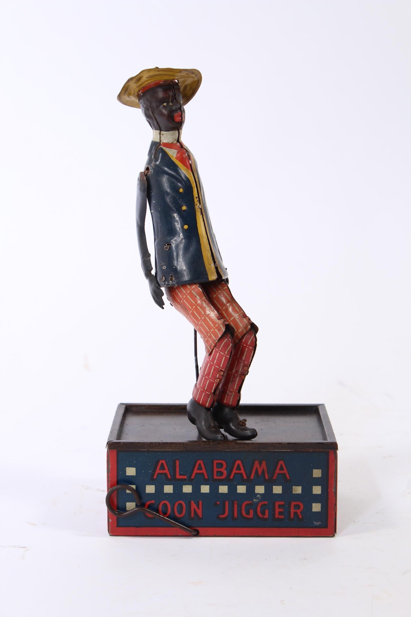 FERDINAND STRAUSS (NEW YORK, NEW YORK) TIN LITHO WINDUP TOMBO, THE ALABAMA COON JIGGER. (1 of 5)