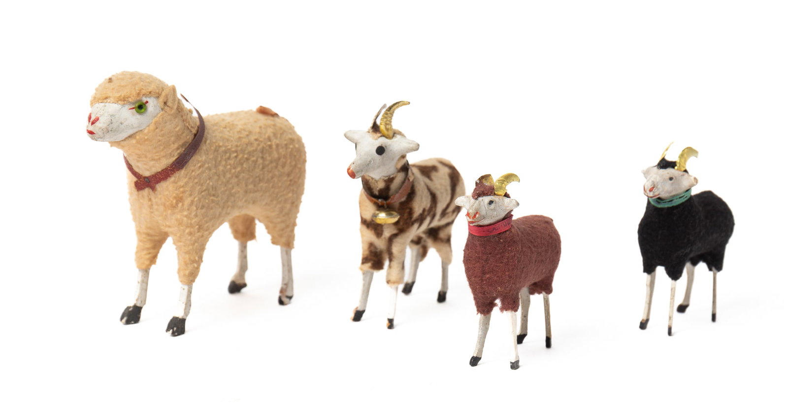 FOUR GERMAN STICK-LEG SHEEP. (1 of 6)