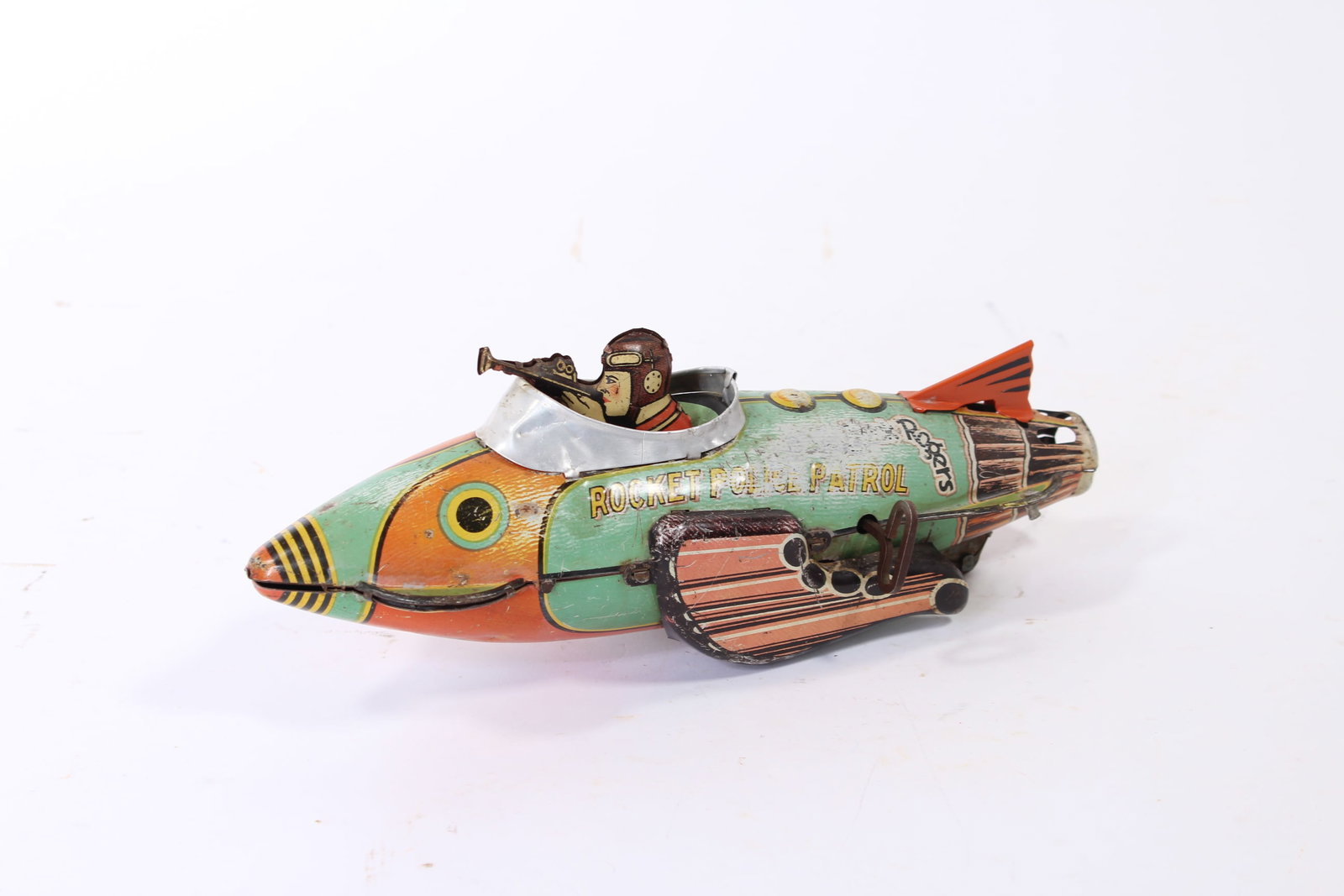 LOUIS MARX (NEW YORK, NEW YORK) TIN LITHO WINDUP BUCK ROGERS ROCKET POLICE PATROL. (1 of 7)