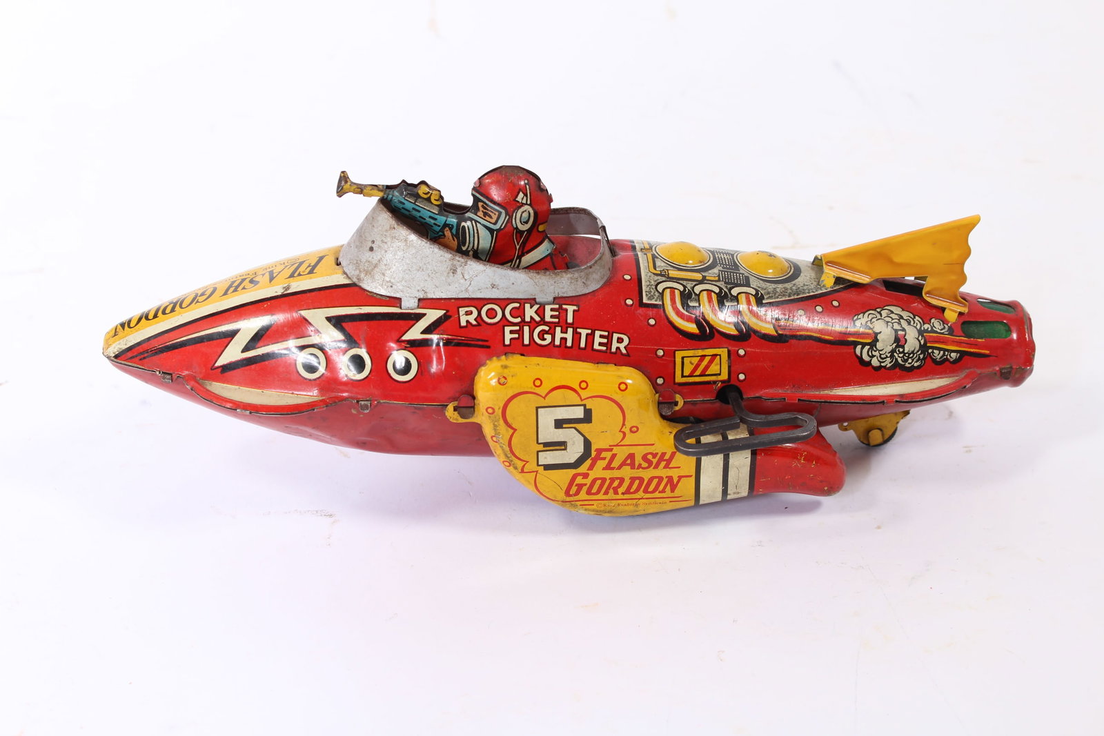 LOUIS MARX (NEW YORK, NEW YORK) TIN LITHO WINDUP FLASH GORDON ROCKET FIGHTER. (1 of 6)
