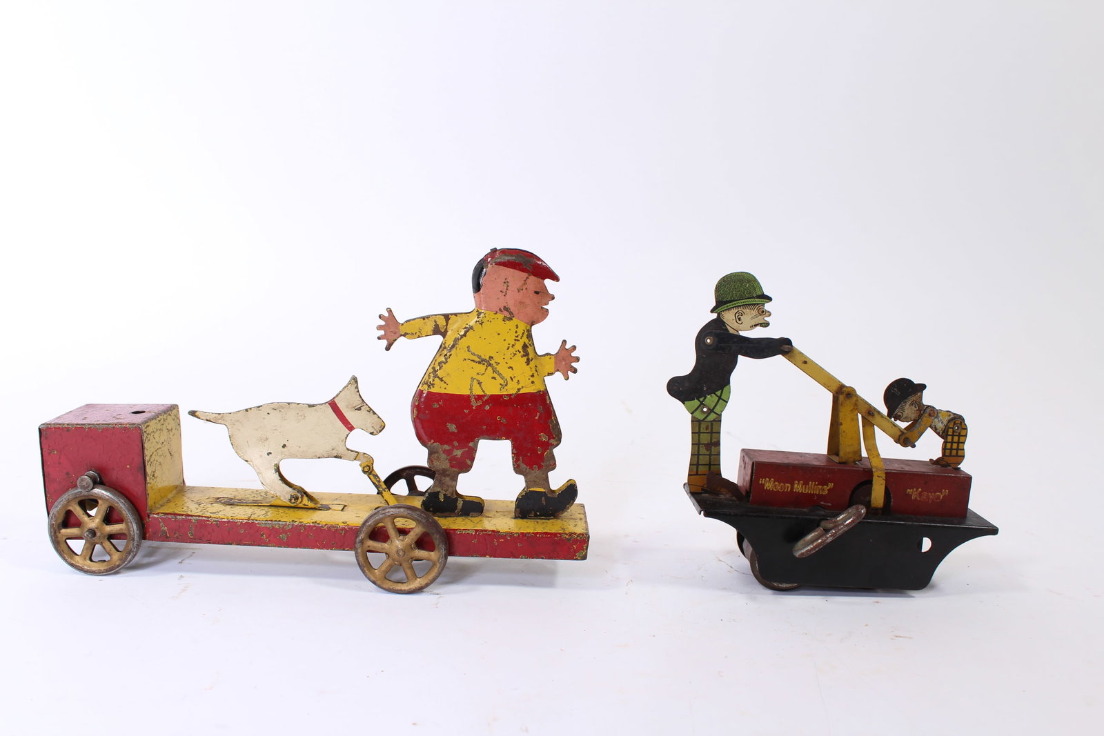 MARX (NEW YORK, NEW YORK) TIN LITHO WINDUP MOON MULLINS AND KAYO HANDCAR AND DAYTON (OHIO) PRESSED (1 of 8)
