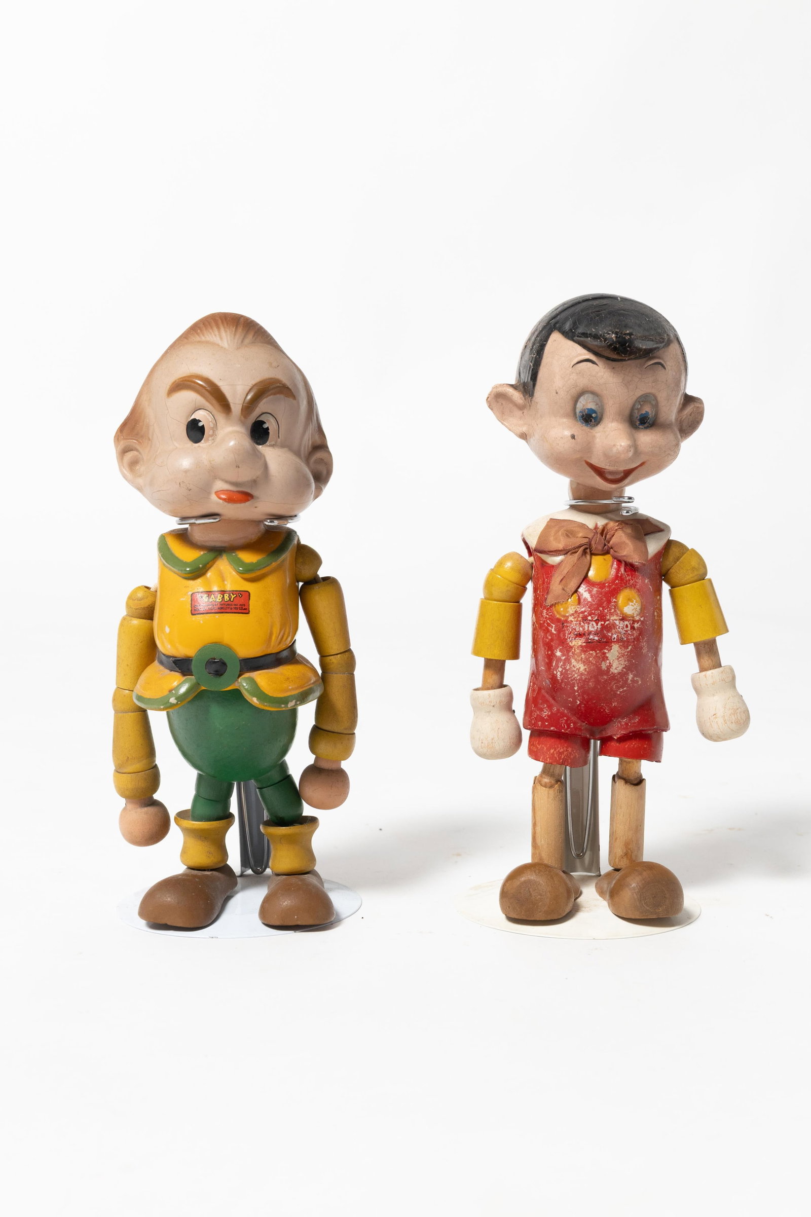IDEAL NOVELTY COMPANY (NEW YORK, NEW YORK) PINOCCHIO AND GABBY PAINTED COMPOSITION AND WOOD (1 of 1)