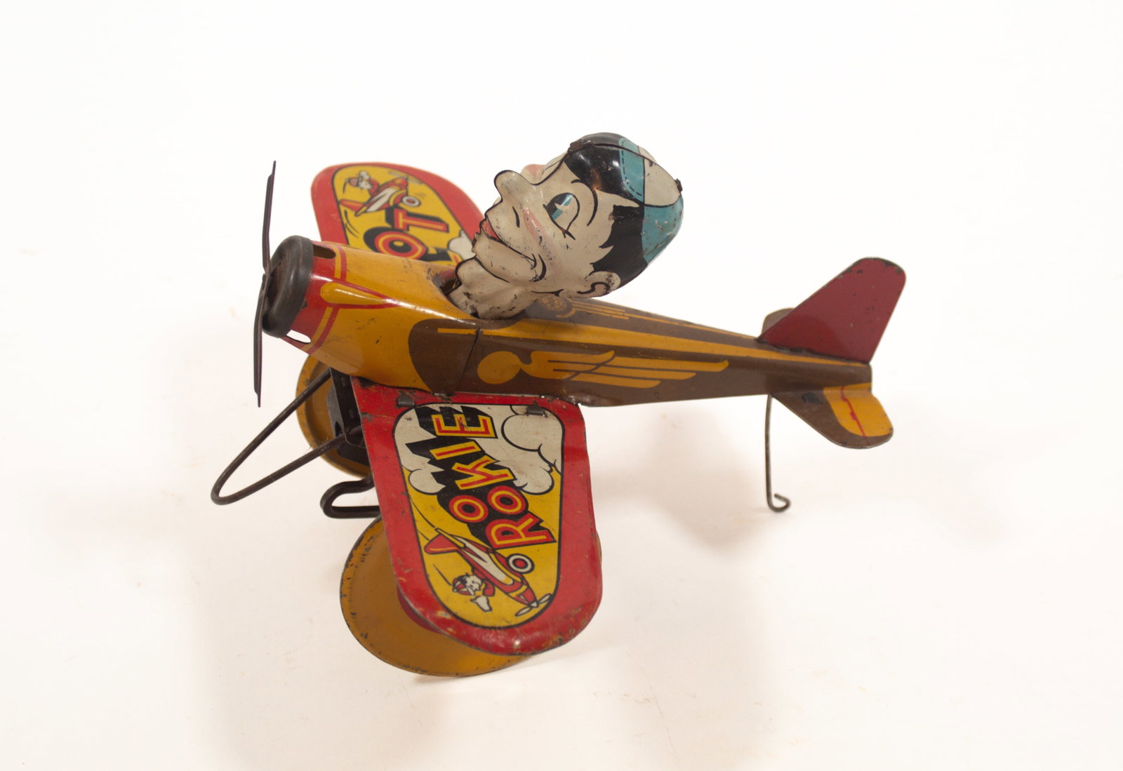 MARX (NEW YORK, NEW YORK) TIN LITHO WINDUP ROCKET RACER AND ROOKIE PILOT. (1 of 12)