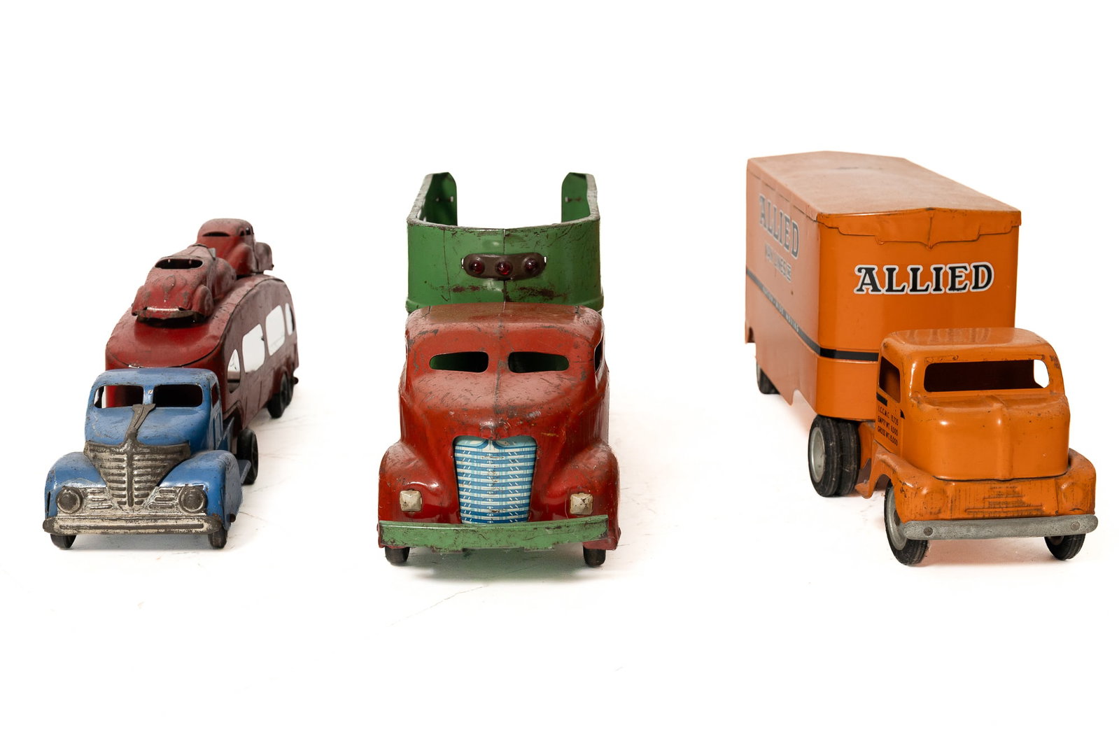WYANDOTTE (MICHIGAN) TRUCK LINES CAB AND TRAILER, MARX (NEW YORK, NEW YORK) DELUXE AUTO TRANSPORT, (1 of 14)