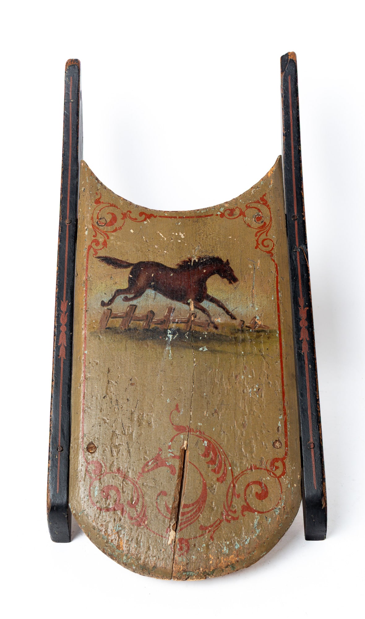 DECORATED CHILD'S "PONY" SLED. (1 of 3)