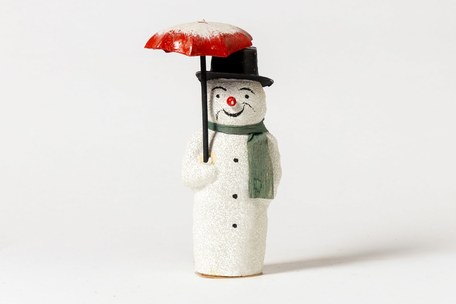 SNOWMAN WITH UMBRELLA CANDY CONTAINER. (1 of 9)