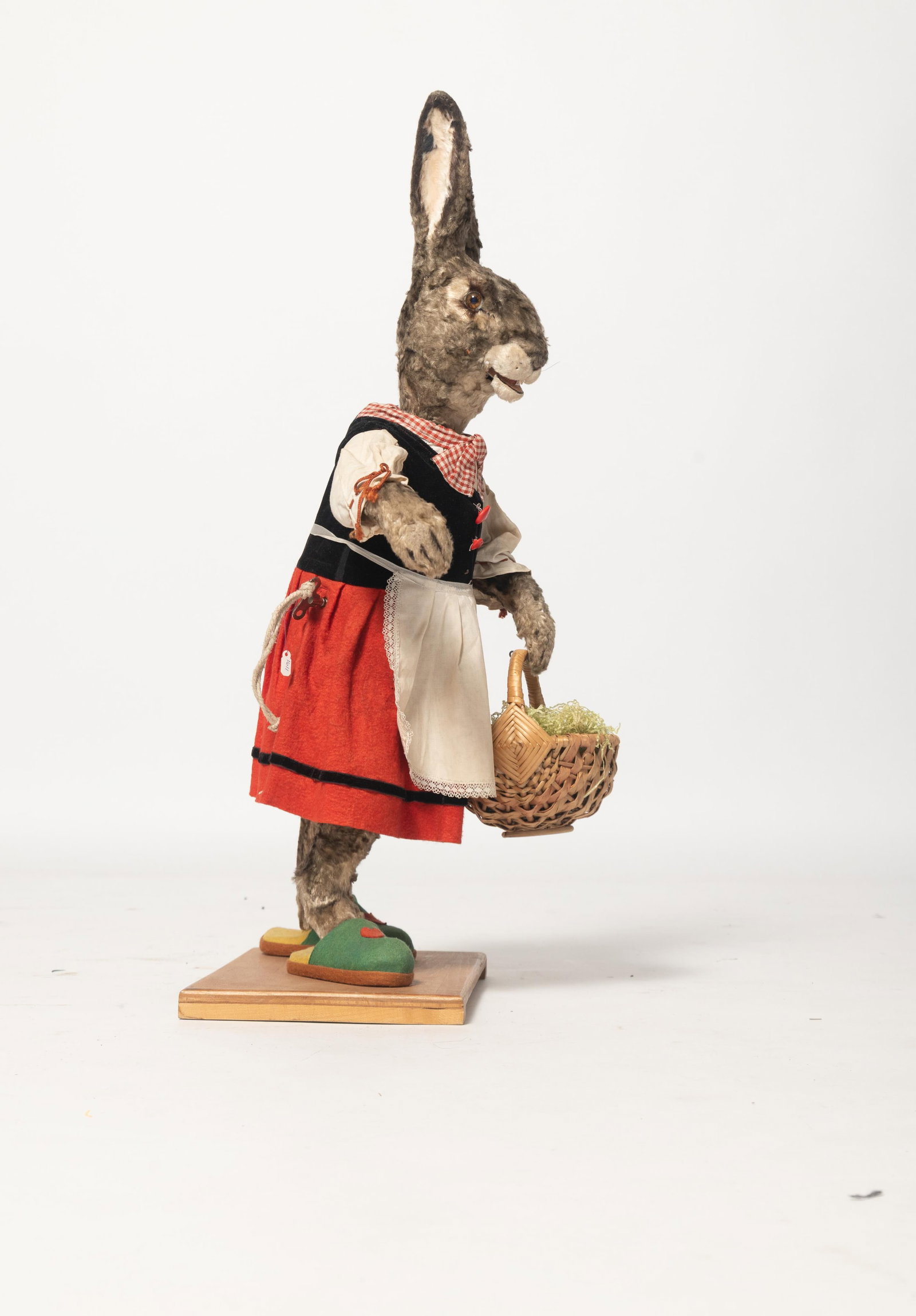 LARGE CLOCKWORK RABBIT LADY ON BASE. - 4