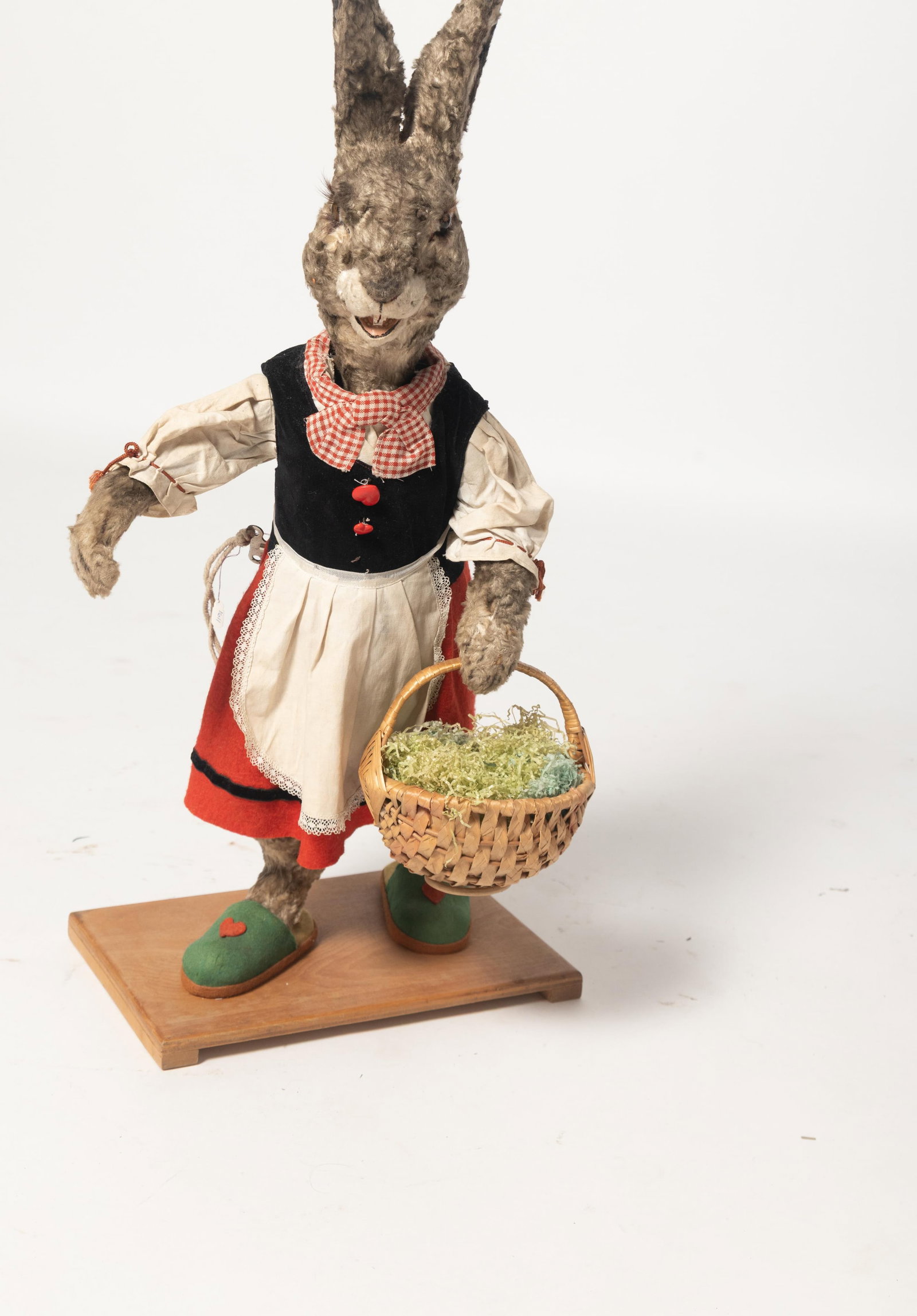 LARGE CLOCKWORK RABBIT LADY ON BASE. - 5
