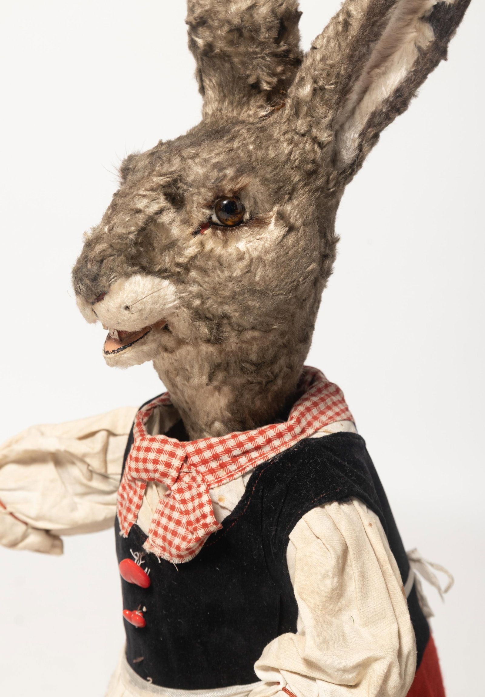 LARGE CLOCKWORK RABBIT LADY ON BASE. - 7