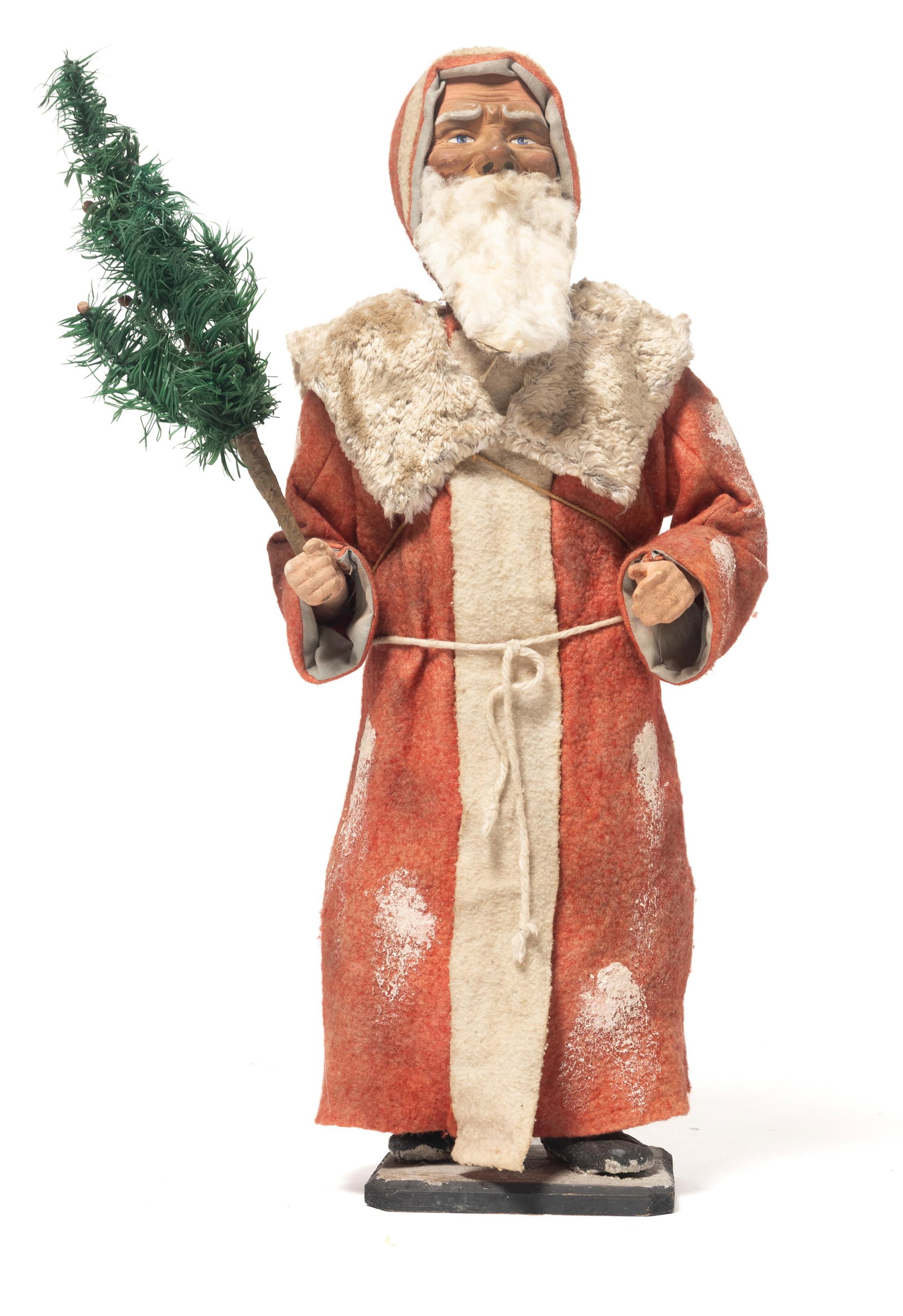 LARGE STANDING CLOCKWORK SANTA WITH BASKET ON BACK. (1 of 6)