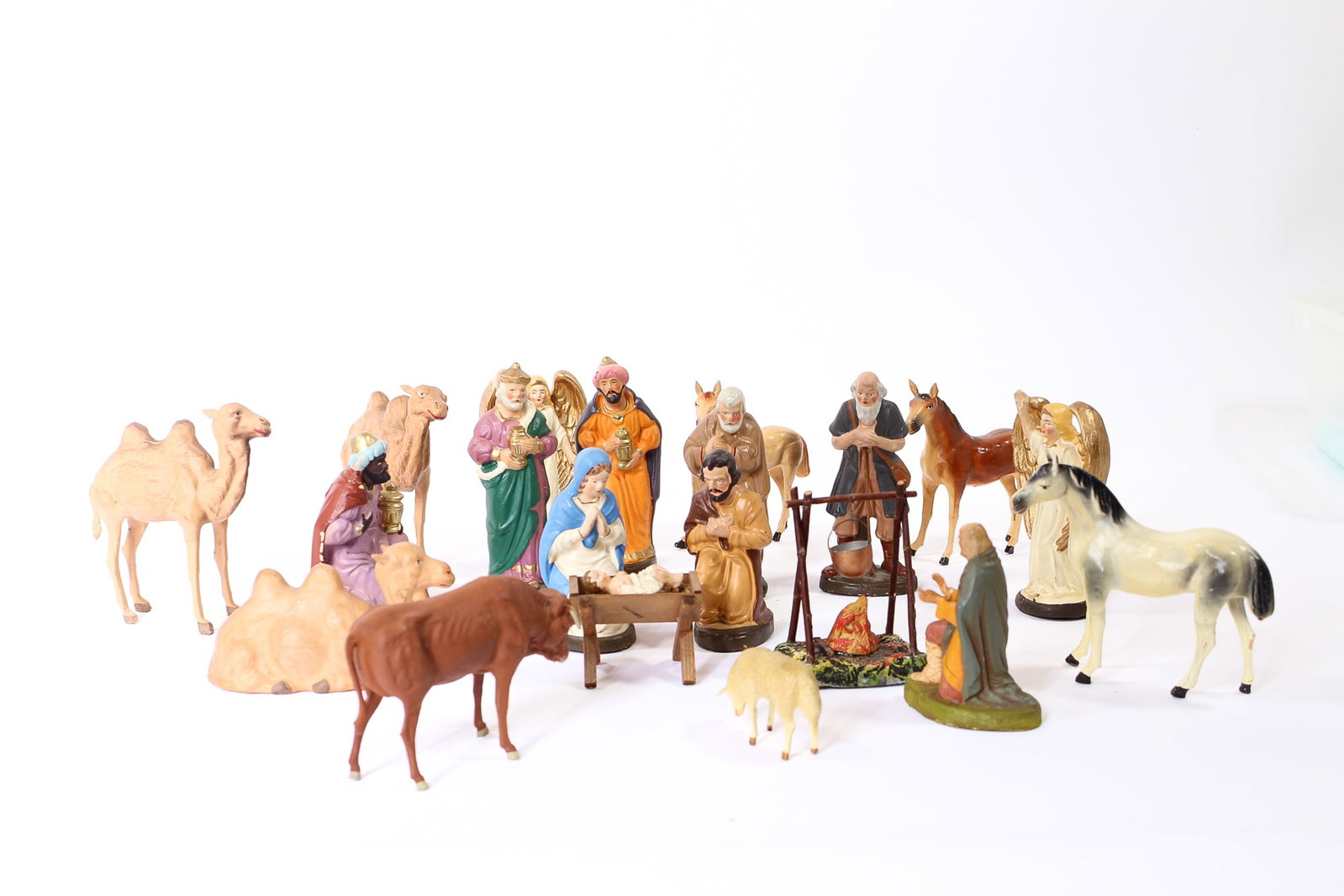 PAINTED COMPOSITION NATIVITY SCENE. - 2