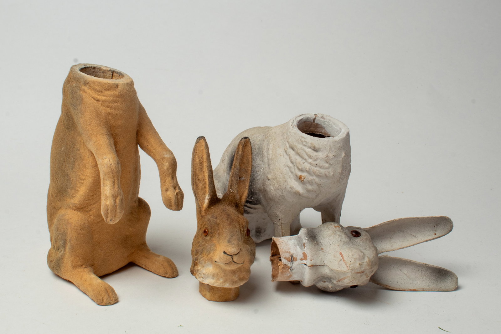 TWO RABBIT CANDY CONTAINERS. - 2