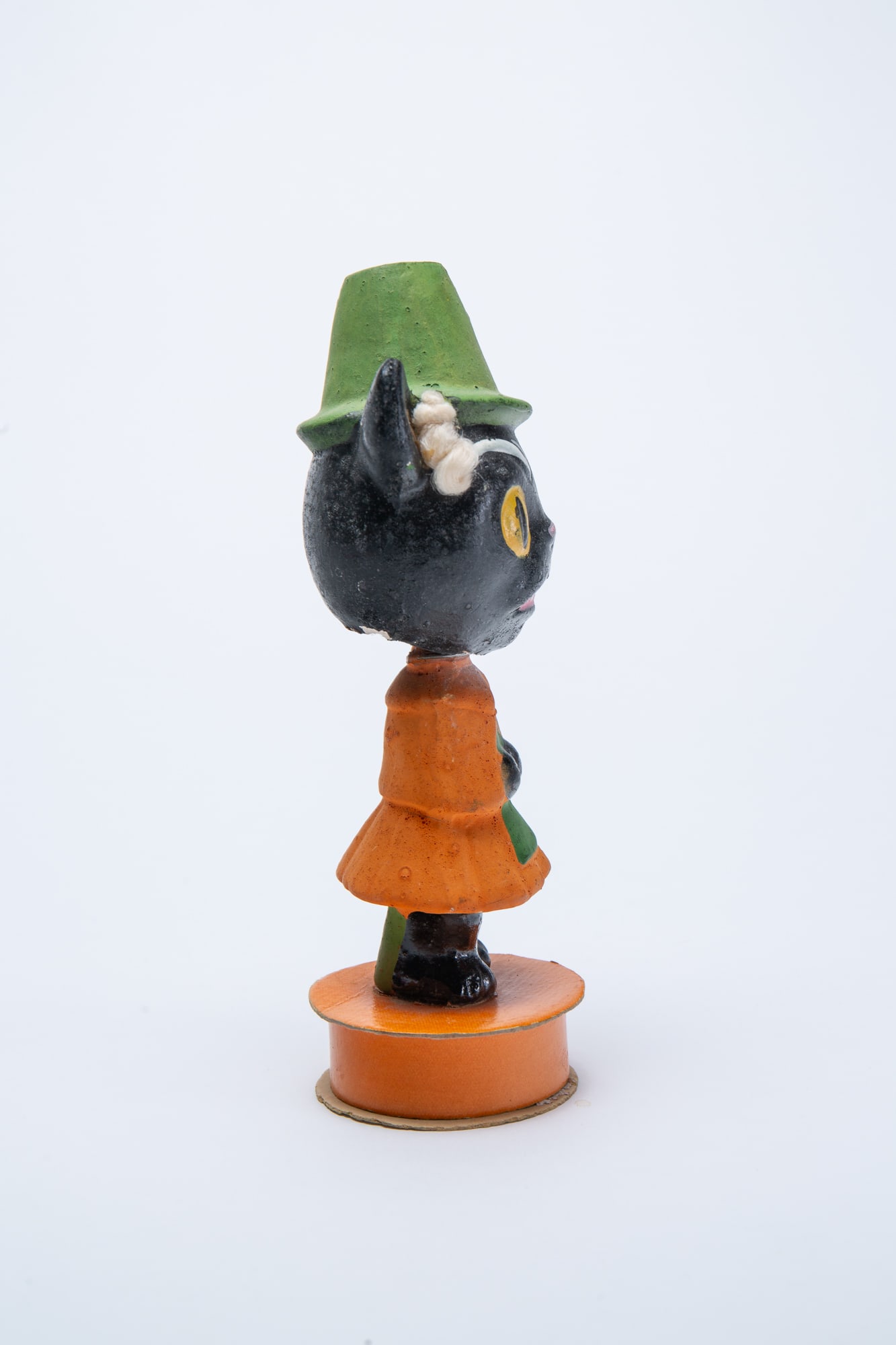 BLACK CAT HALLOWEEN CANDY CONTAINER NODDER. - 4