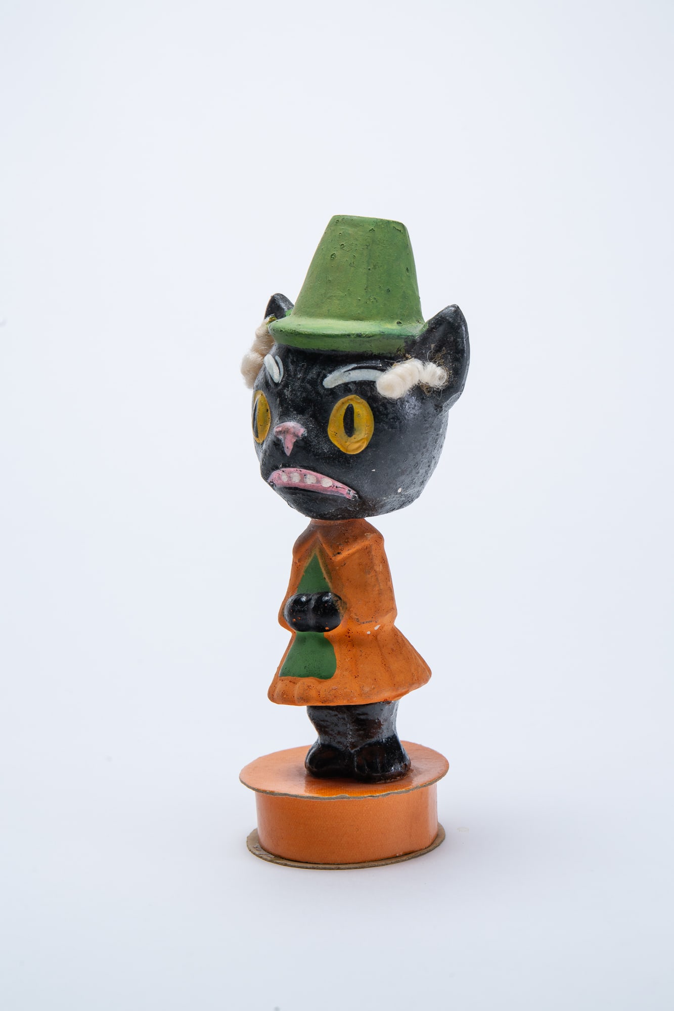 BLACK CAT HALLOWEEN CANDY CONTAINER NODDER. - 7