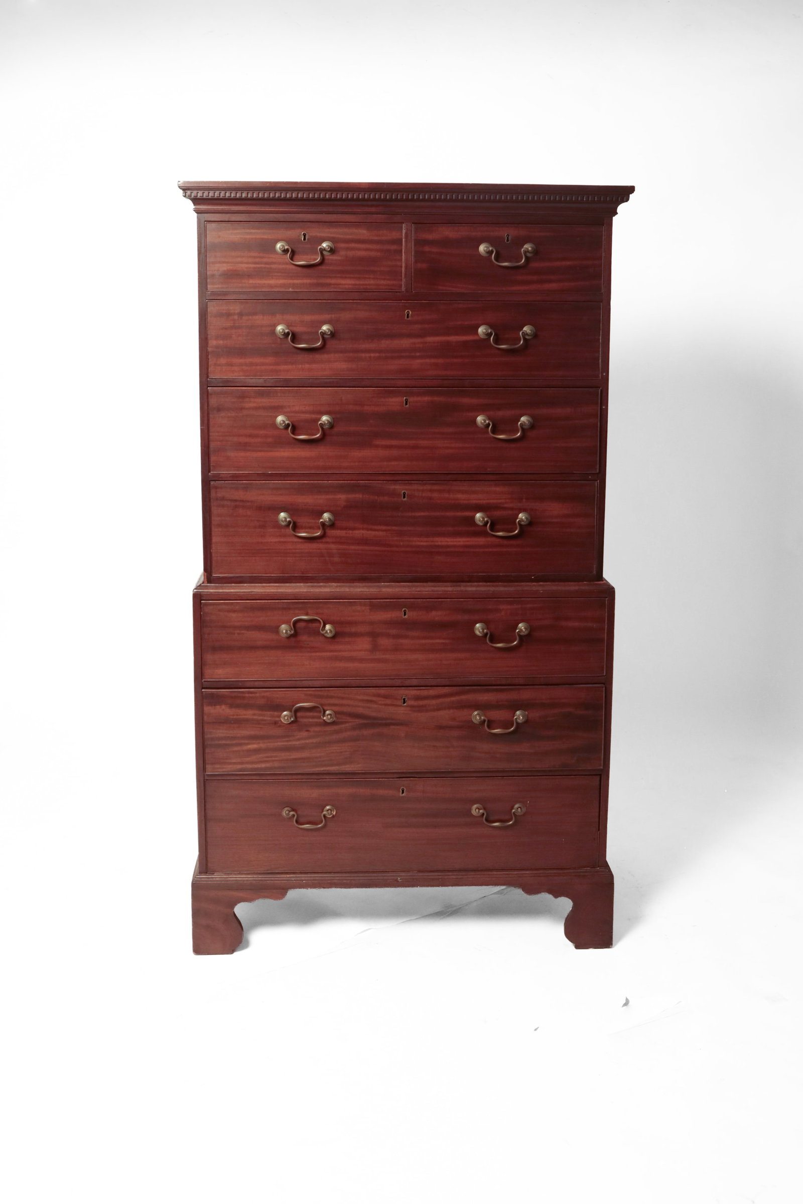 CHIPPENDALE CHEST ON CHEST IN MAHOGANY. (1 of 10)