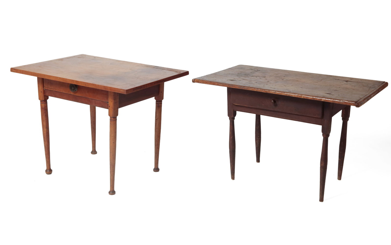TWO TAVERN TABLES, INCL. ONE EXAMPLE IN ORIGINAL RED PAINT. (1 of 16)
