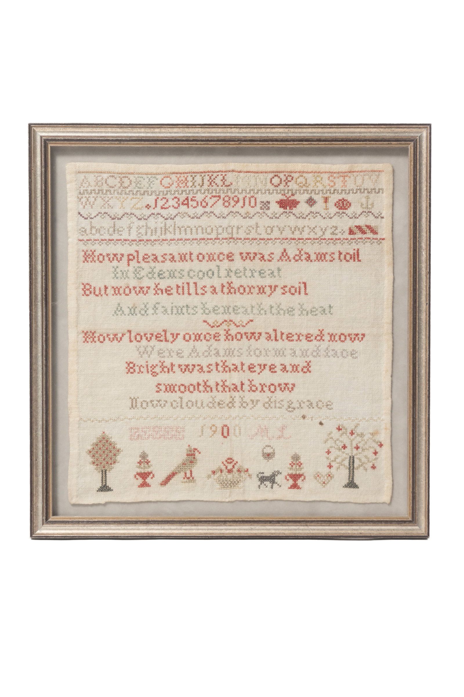 THREE NEEDLEWORK SAMPLERS. - 8