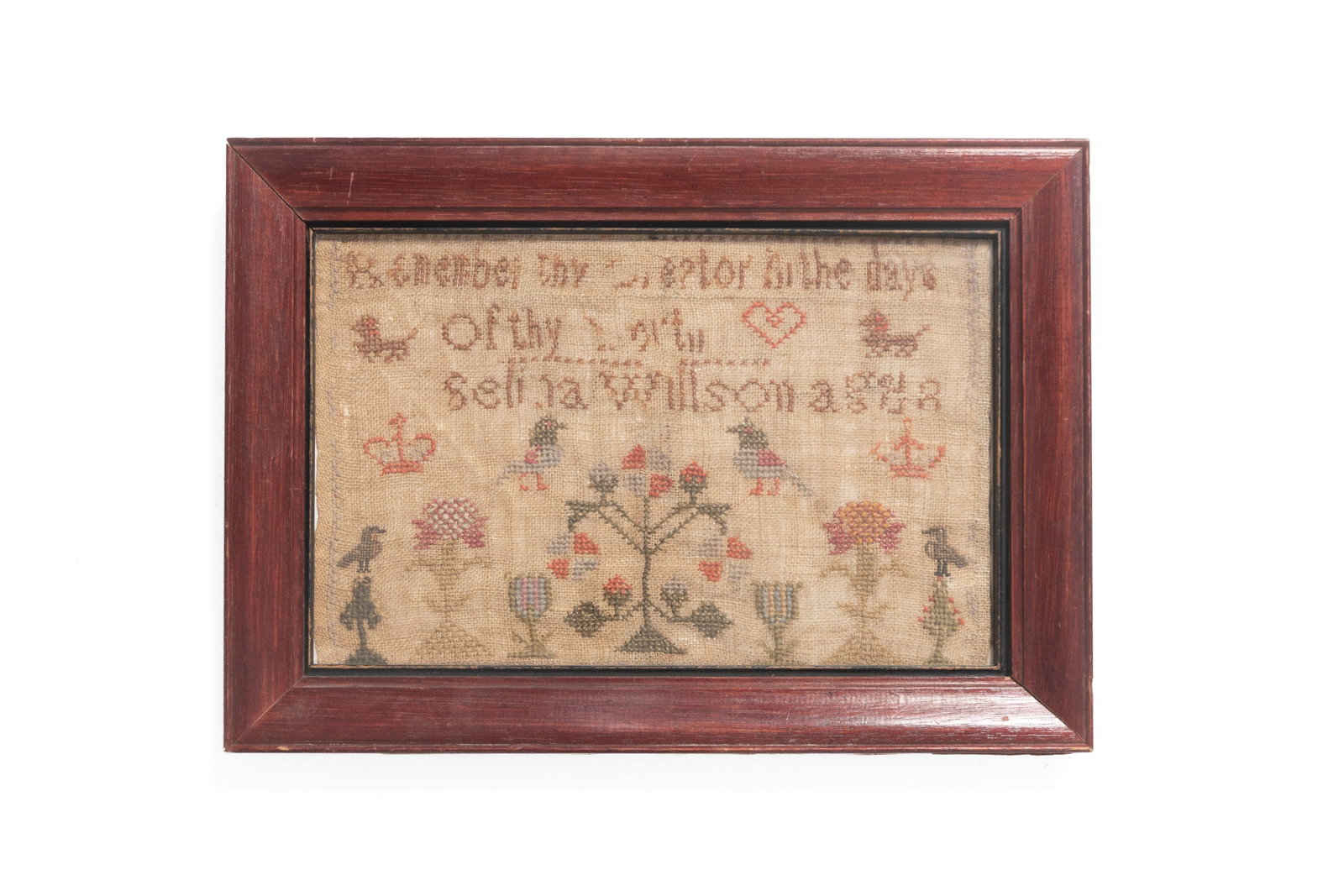 THREE NEEDLEWORK SAMPLERS. - 8