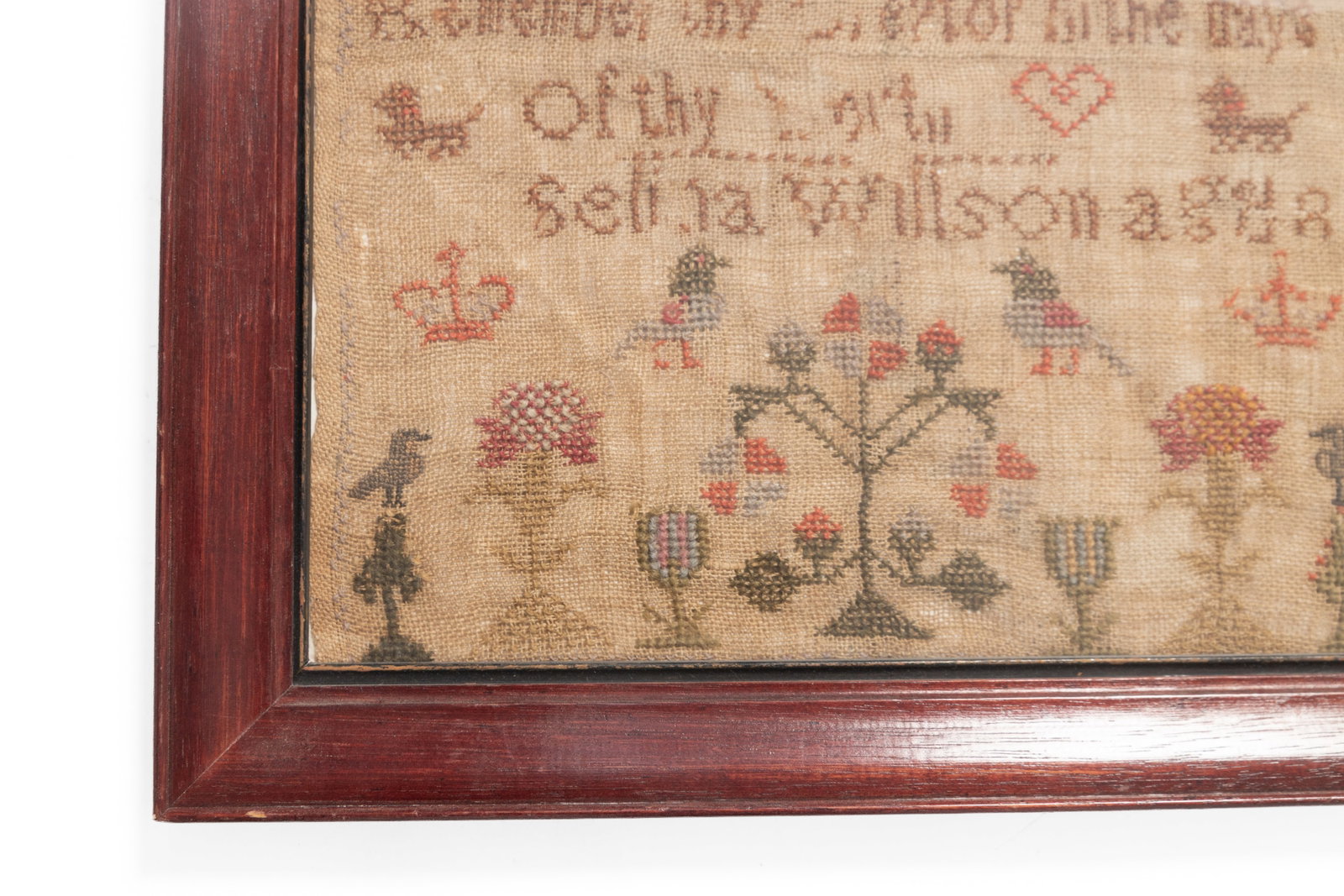 THREE NEEDLEWORK SAMPLERS. - 9