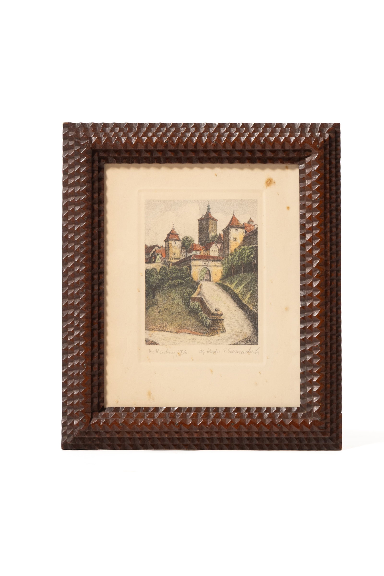 FOUR FRAMED ITEMS, INCL. NEEDLEWORK SAMPLER. - 5