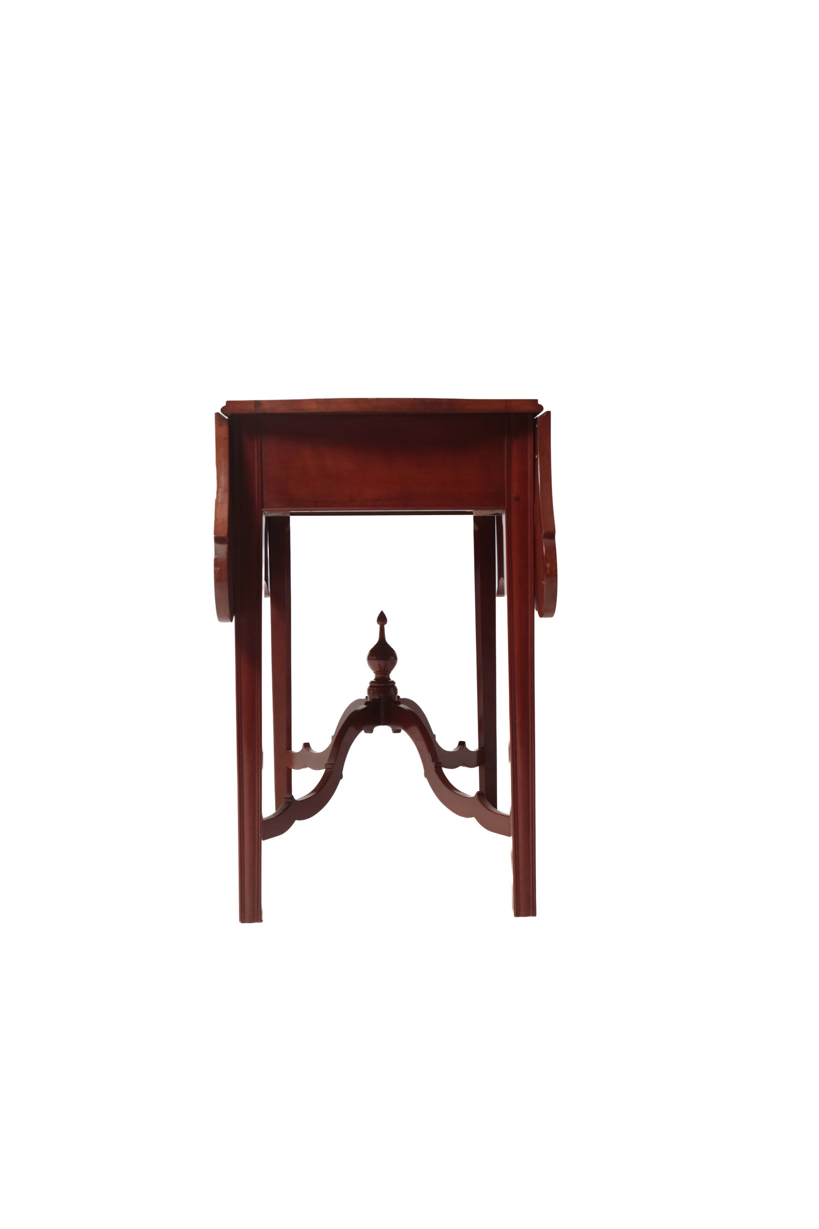 TRANSITIONAL TIGER MAPLE AND CHERRY PEMBROKE TABLE. - 4