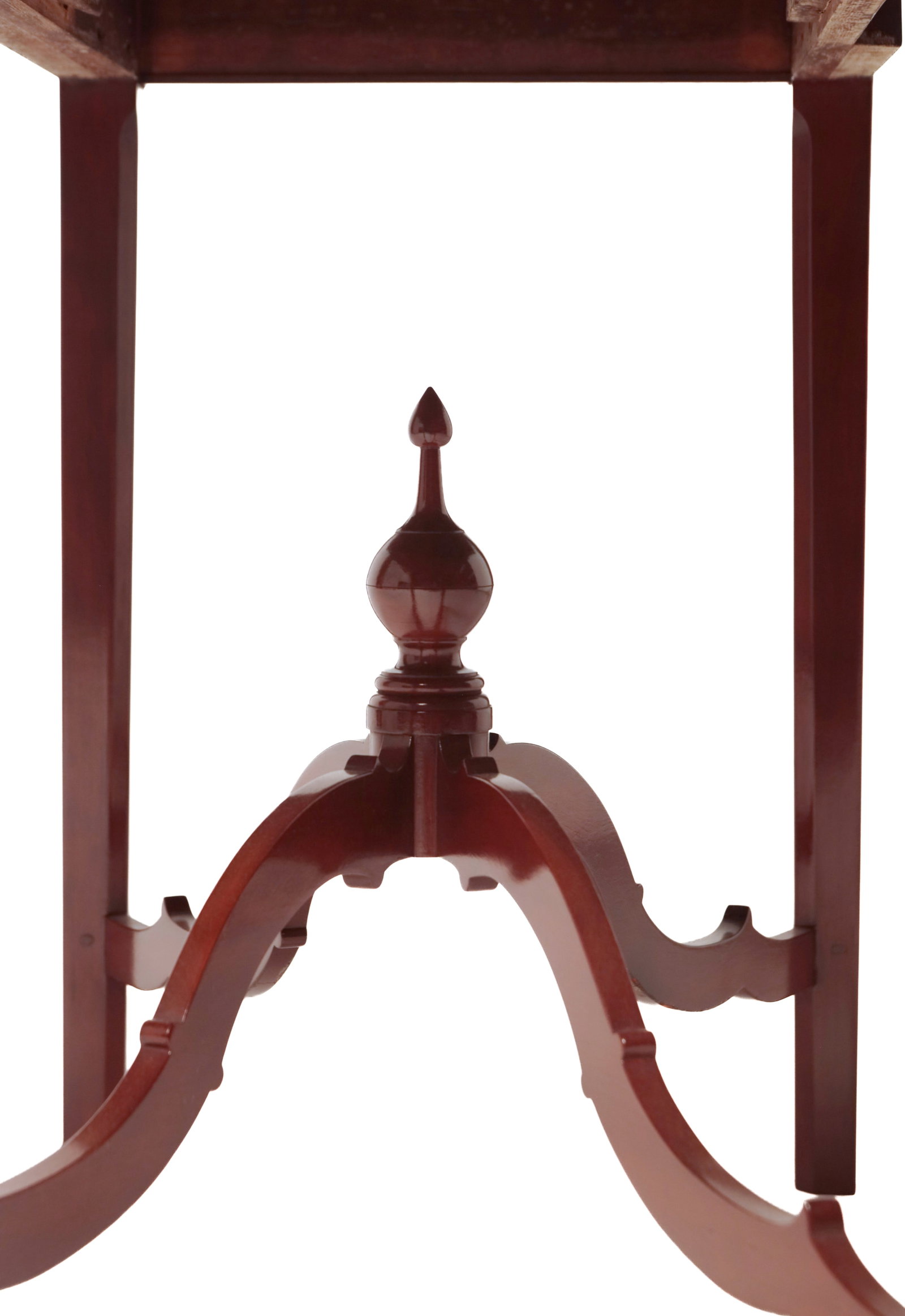 TRANSITIONAL TIGER MAPLE AND CHERRY PEMBROKE TABLE. - 9