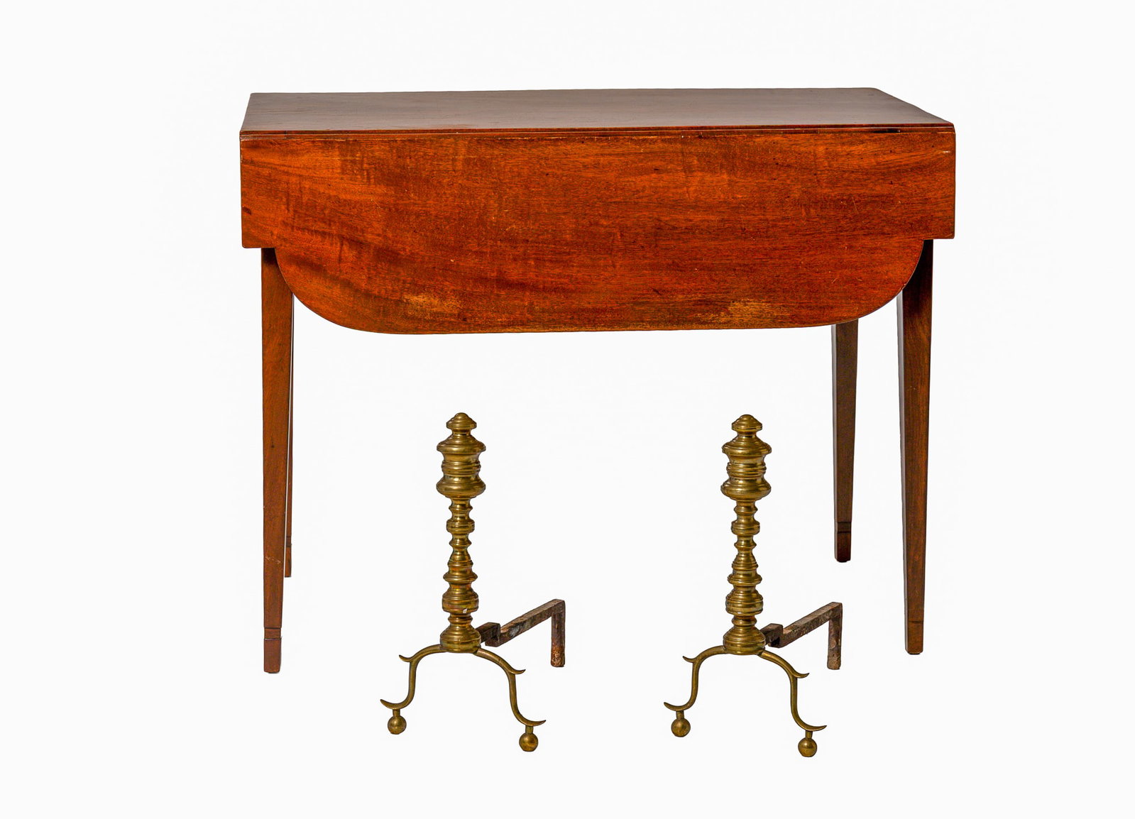 HEPPLEWHITE PEMBROKE TABLE AND A PAIR OF ANDIRONS (1 of 12)