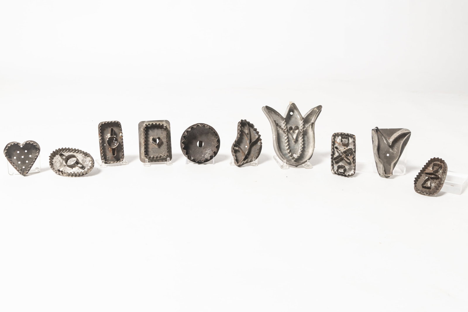 TEN TINSMITH-MADE COOKIE CUTTERS. (1 of 10)