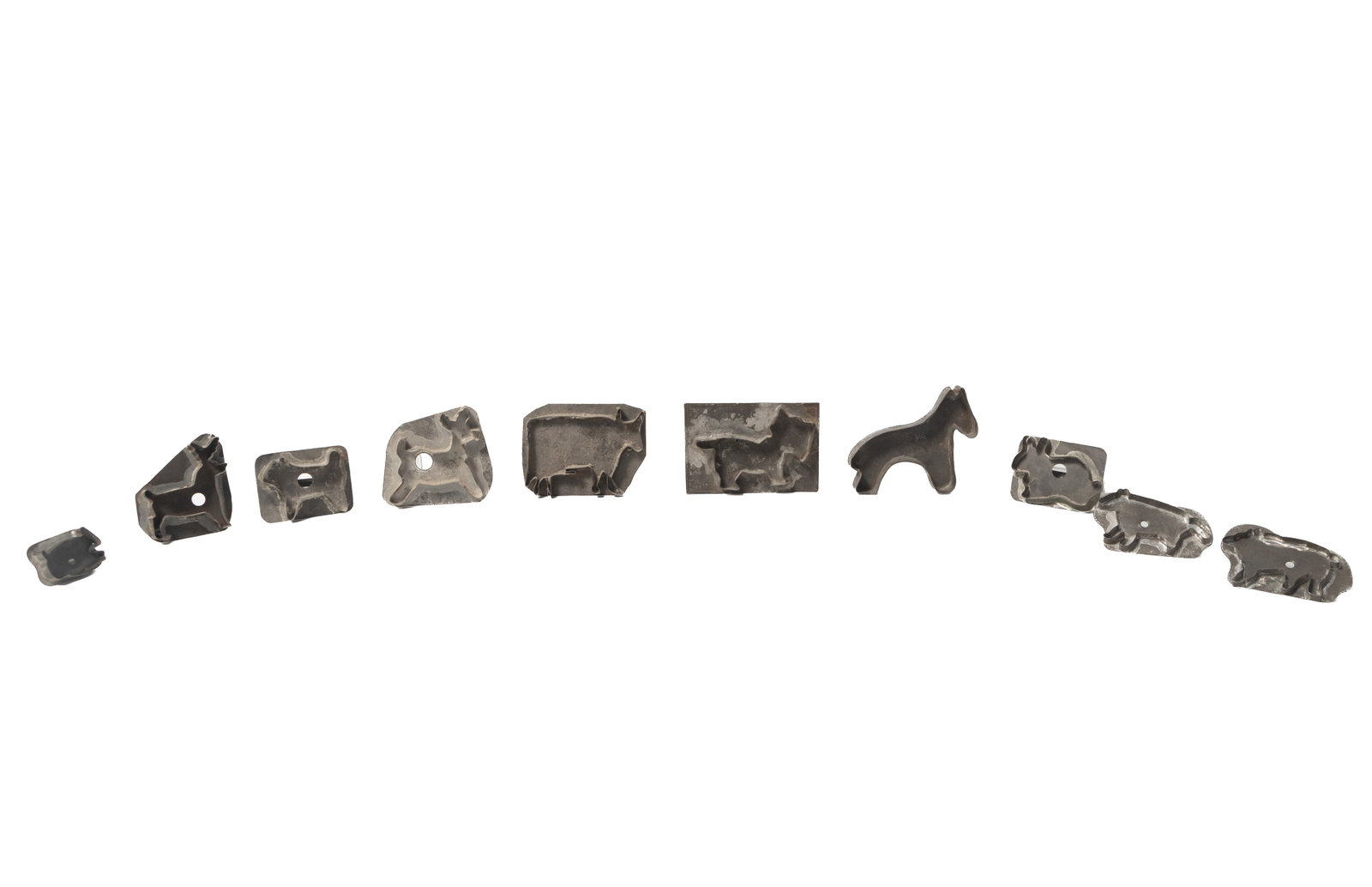 TEN TINSMITH-MADE COOKIE CUTTERS. (1 of 12)