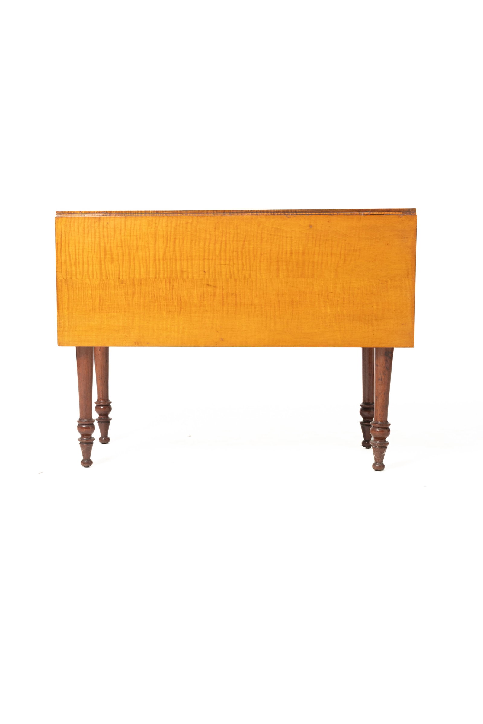 SHERATON TIGER MAPLE AND CHERRY DROP-LEAF TABLE. - 2