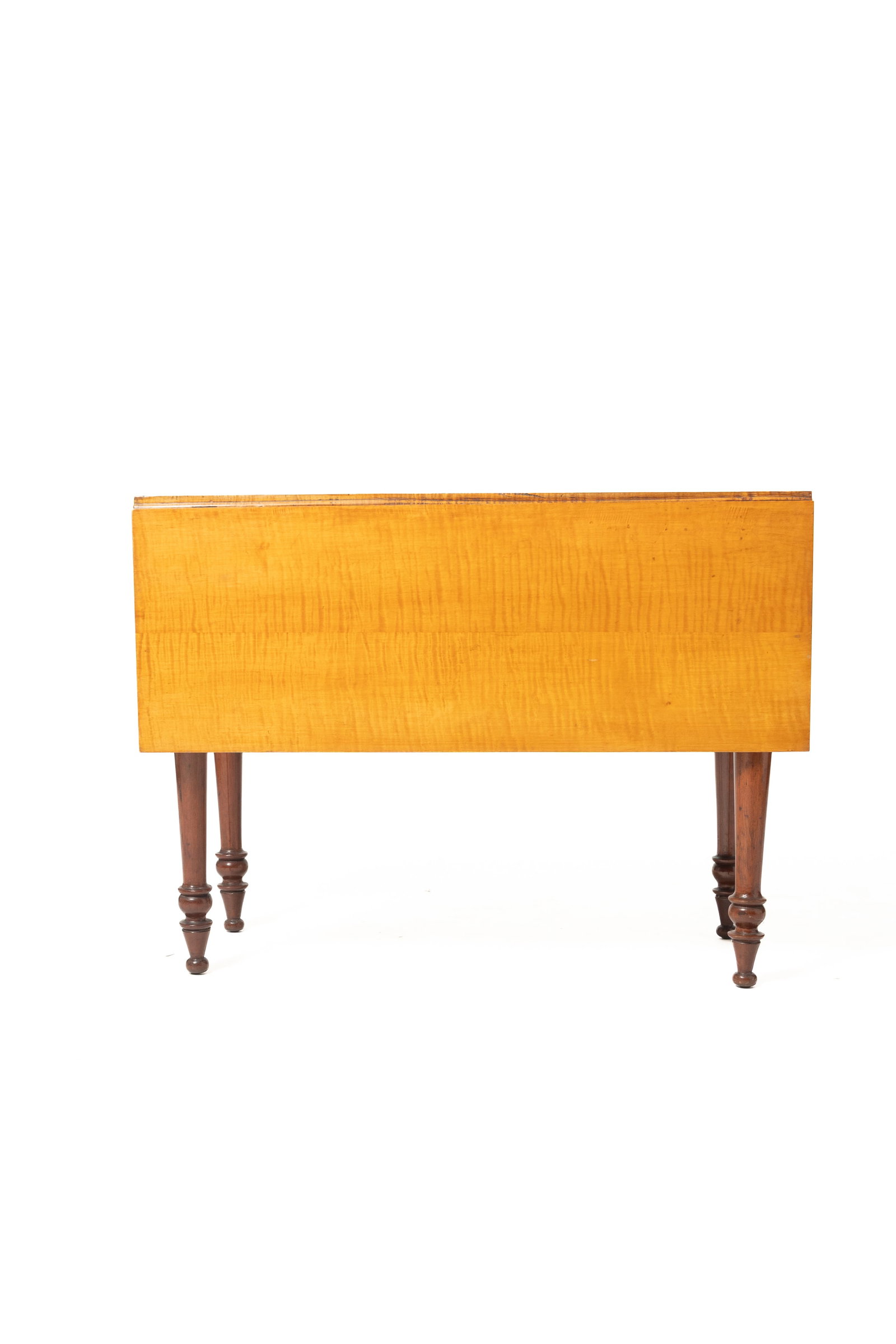 SHERATON TIGER MAPLE AND CHERRY DROP-LEAF TABLE. - 3
