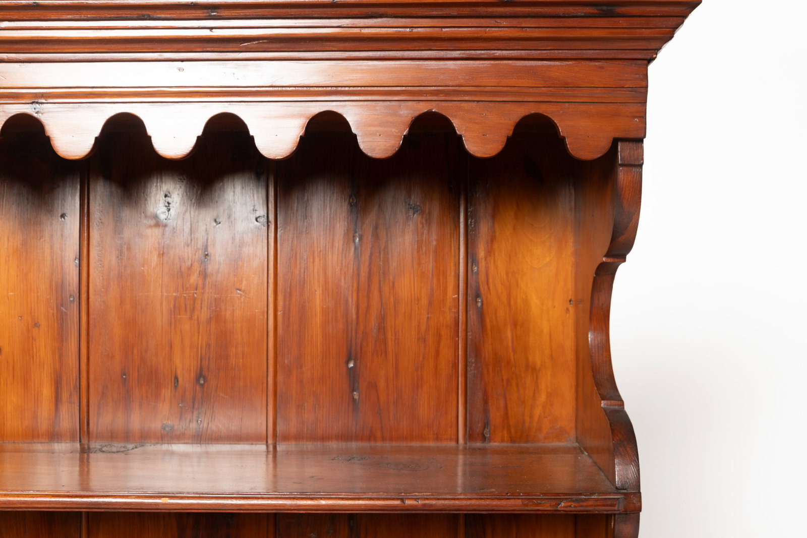 STEPBACK OPEN PEWTER CUPBOARD. - 10