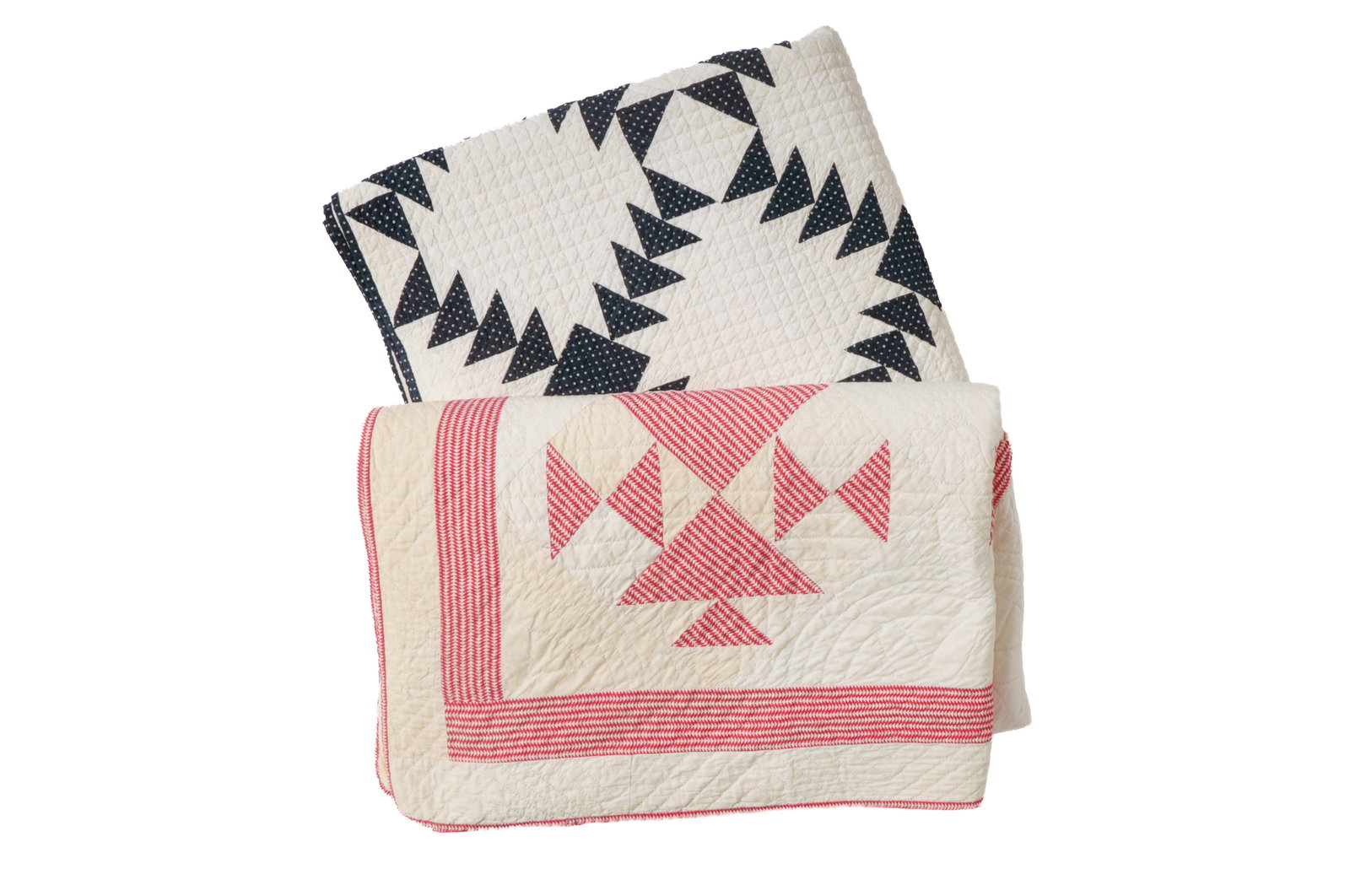 TWO PIECED COTTON QUILTS. (1 of 10)