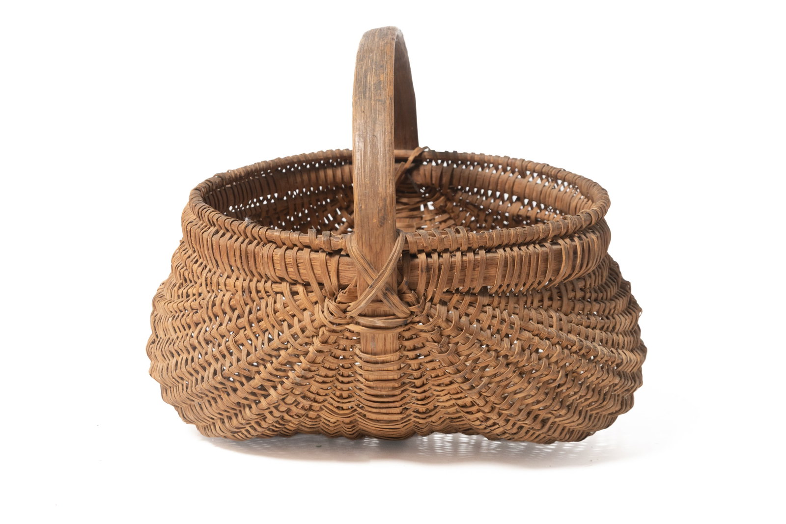 THREE SPLINT-WOVEN BUTTOCKS BASKETS. - 11