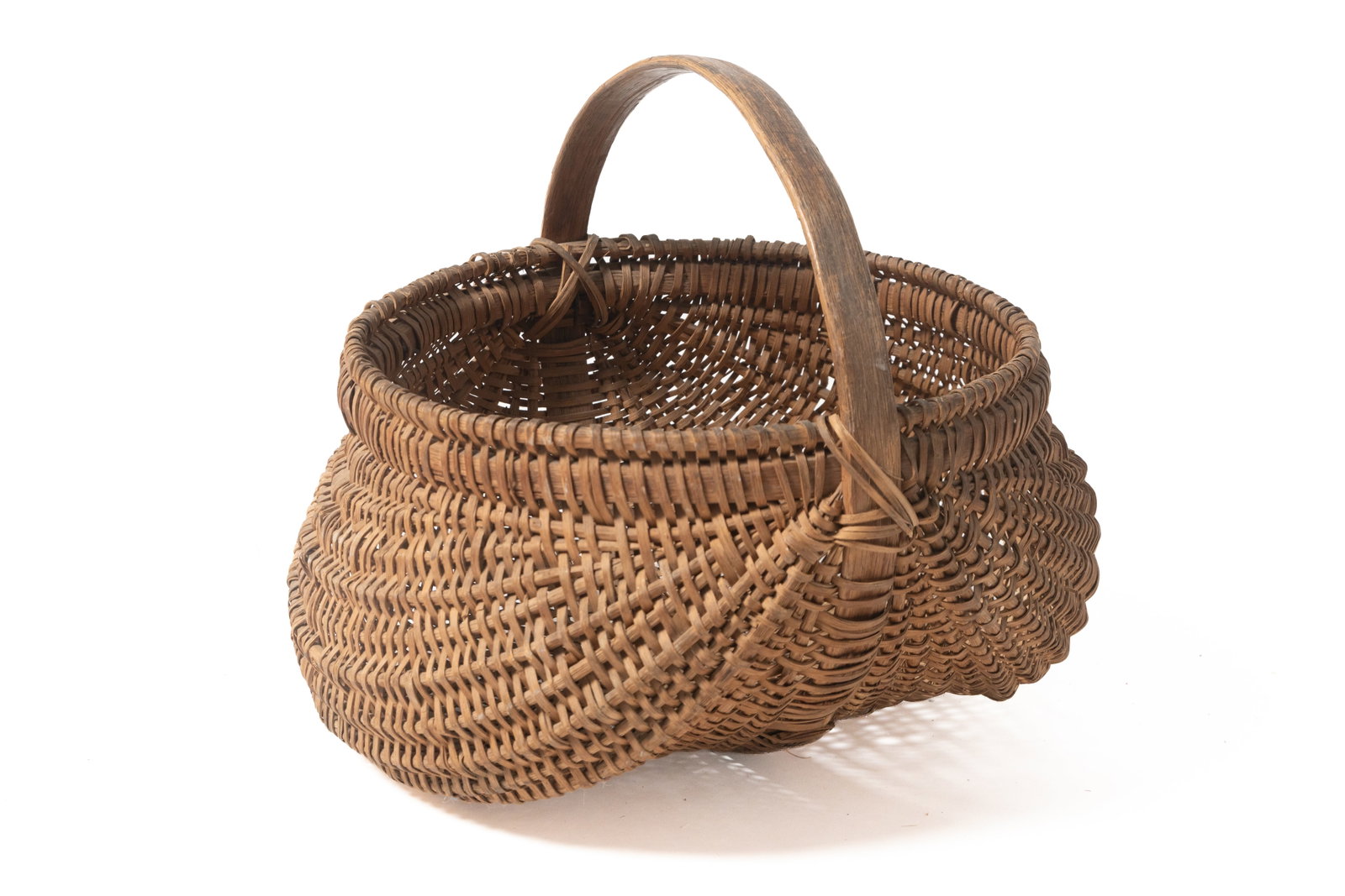 THREE SPLINT-WOVEN BUTTOCKS BASKETS. - 13