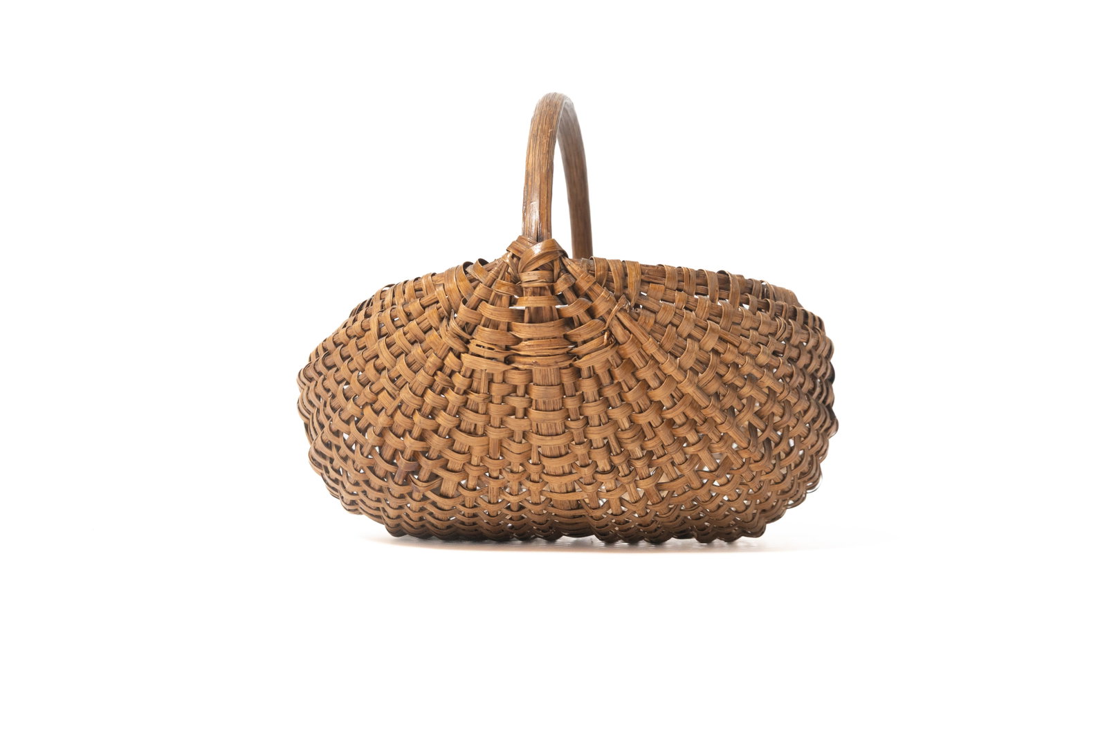THREE SPLINT-WOVEN BUTTOCKS BASKETS. - 14