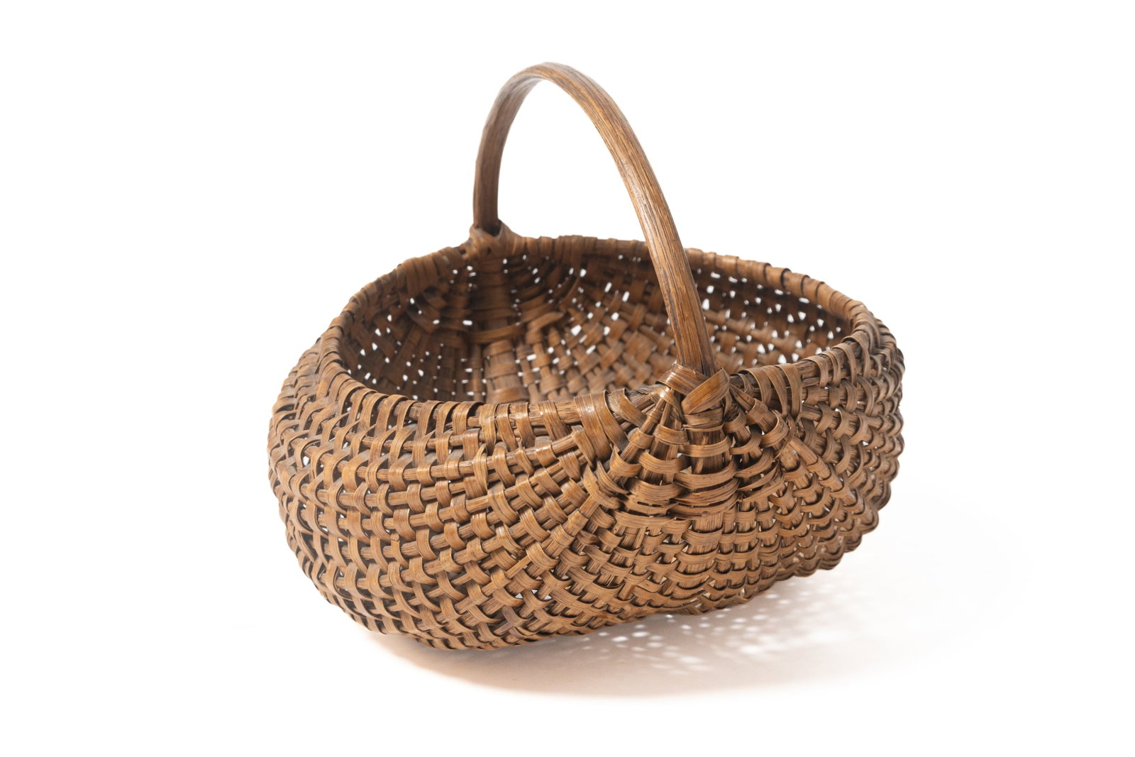 THREE SPLINT-WOVEN BUTTOCKS BASKETS. - 19