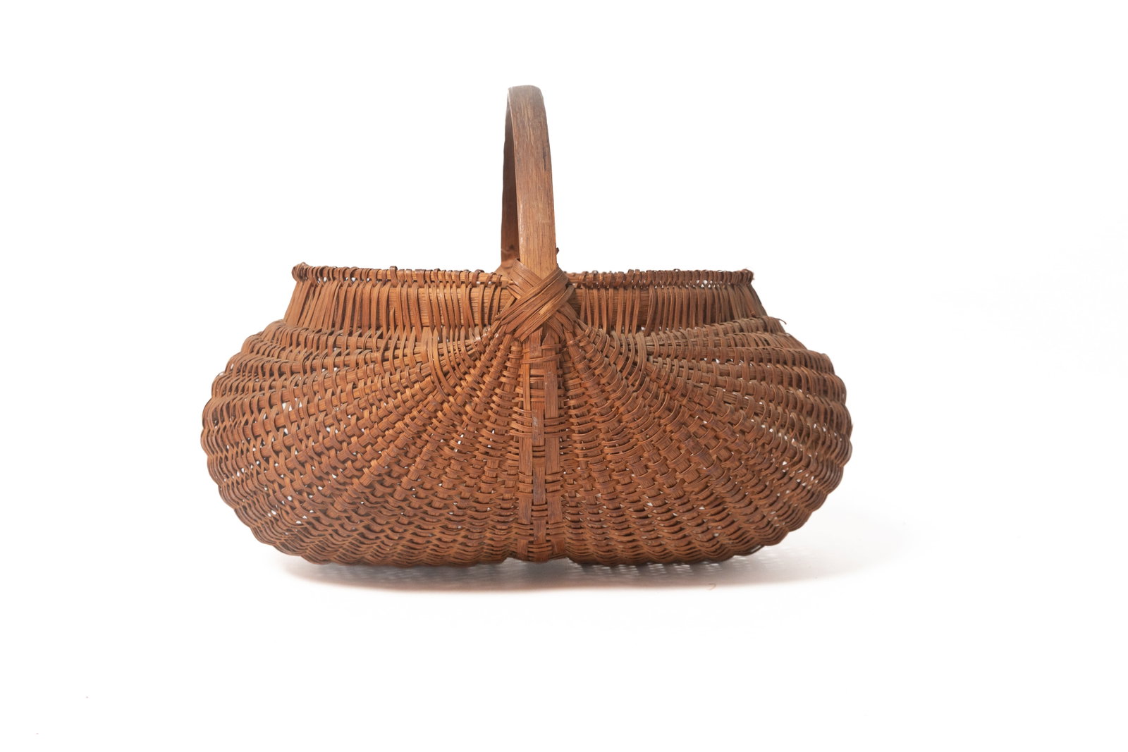 THREE SPLINT-WOVEN BUTTOCKS BASKETS. - 2