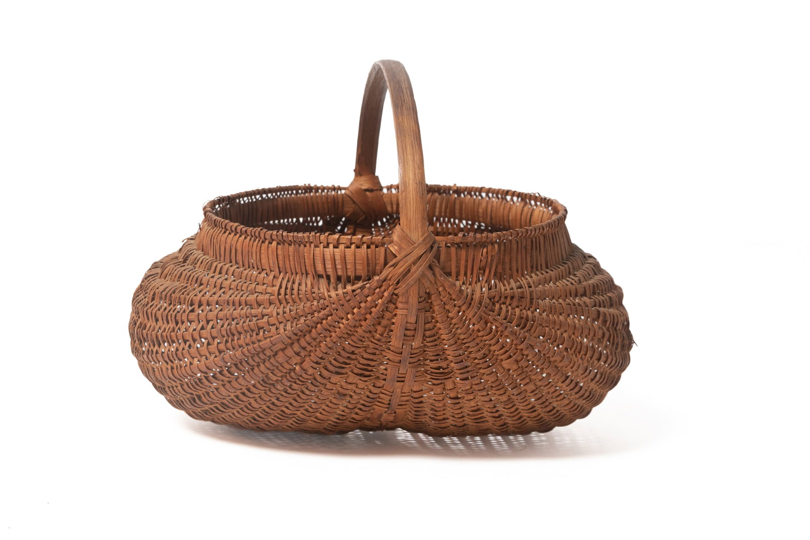 THREE SPLINT-WOVEN BUTTOCKS BASKETS. - 4