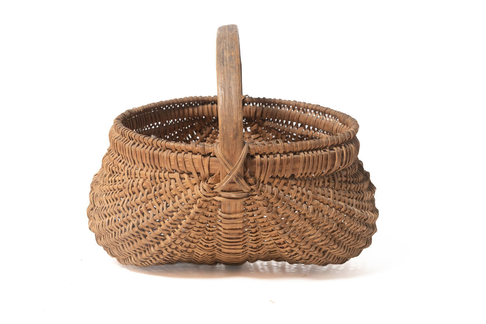 THREE SPLINT-WOVEN BUTTOCKS BASKETS. - 8