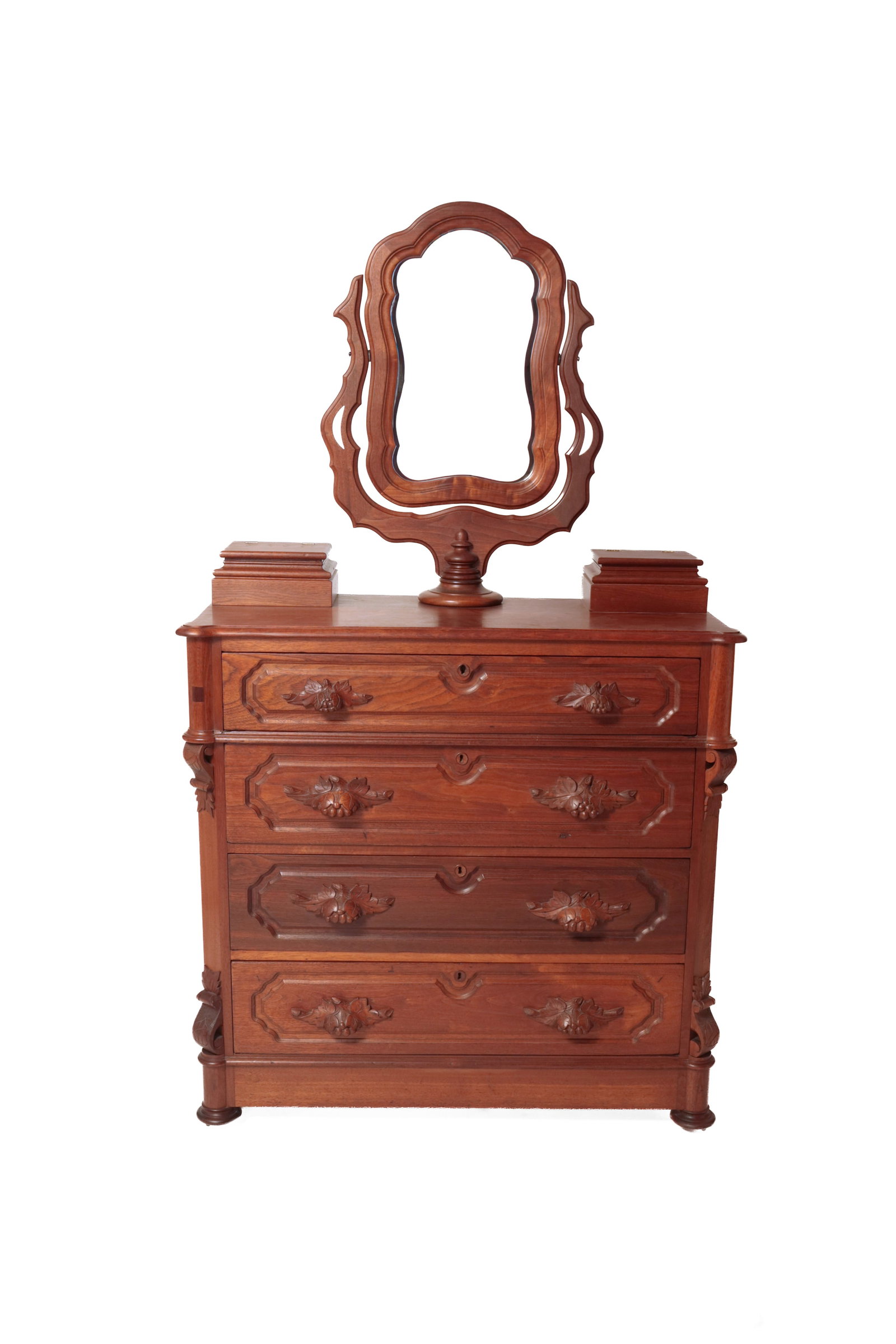 VICTORIAN DRESSER WITH WISHBONE-FRAMED MIRROR. (1 of 9)