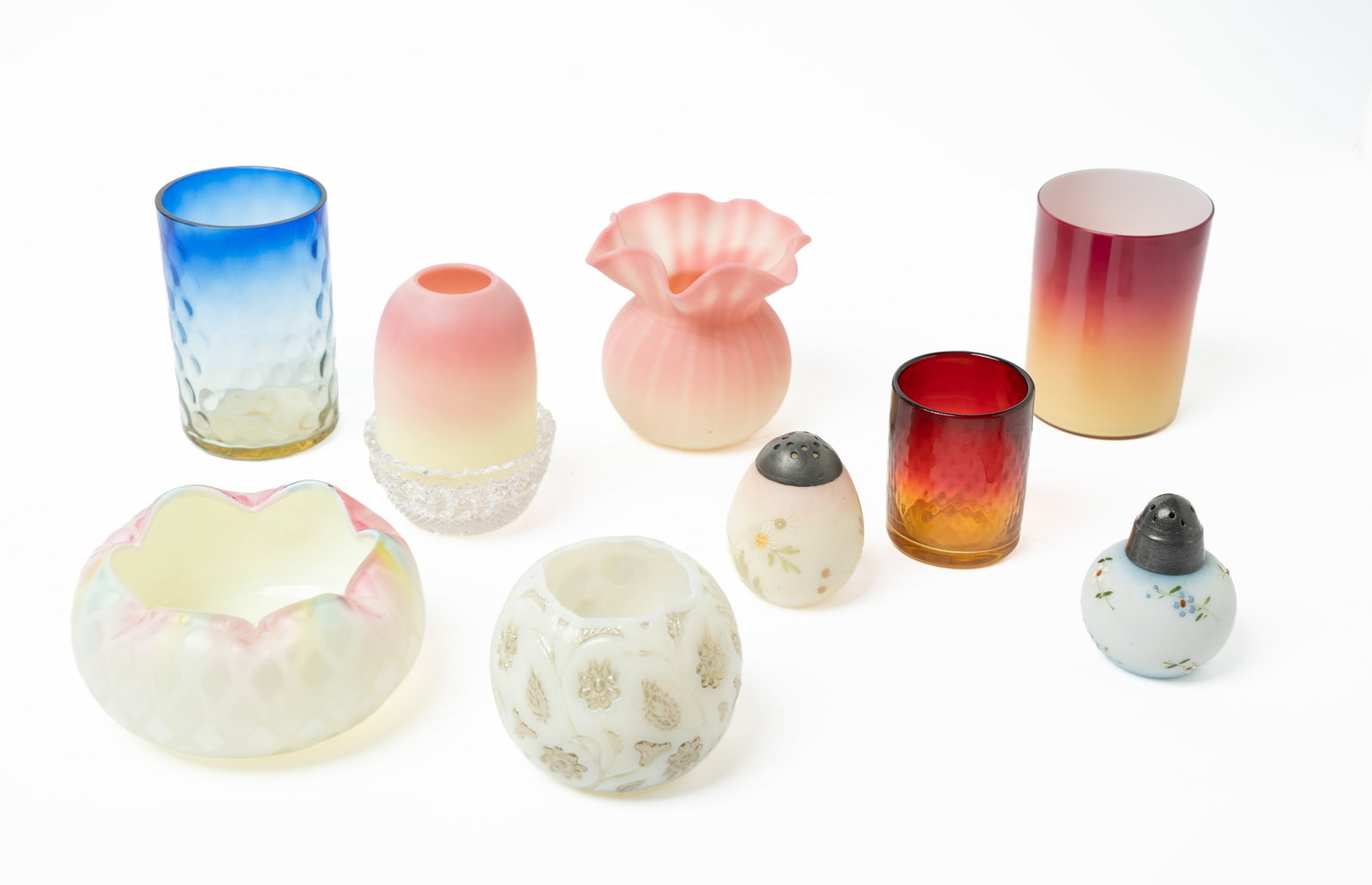 GROUP OF ART GLASS, INCL. ROSEBOWLS. (1 of 16)