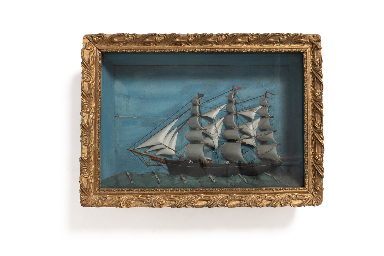 FRAMED CLIPPER SHIP DIORAMA. (1 of 3)