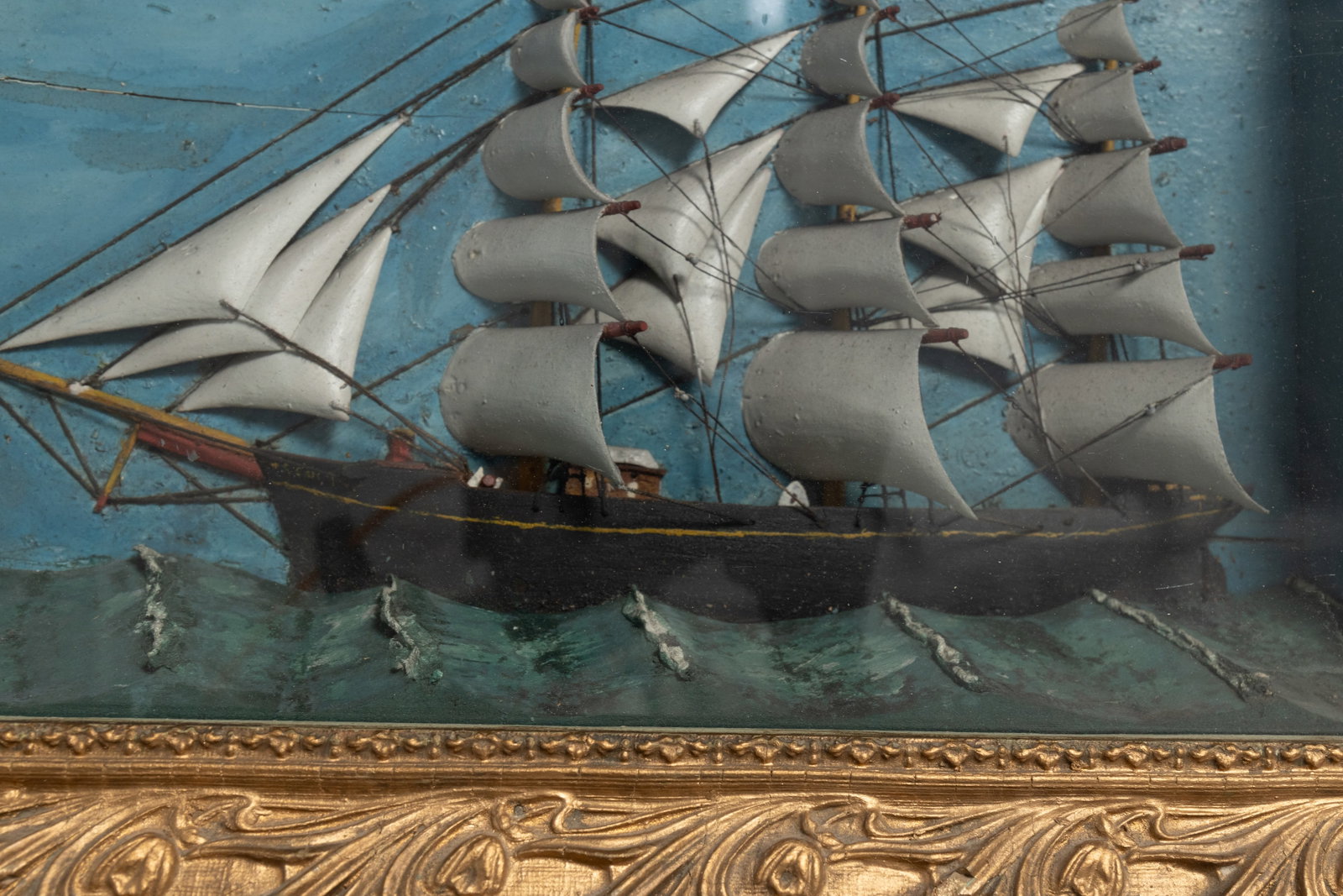FRAMED CLIPPER SHIP DIORAMA. - 2
