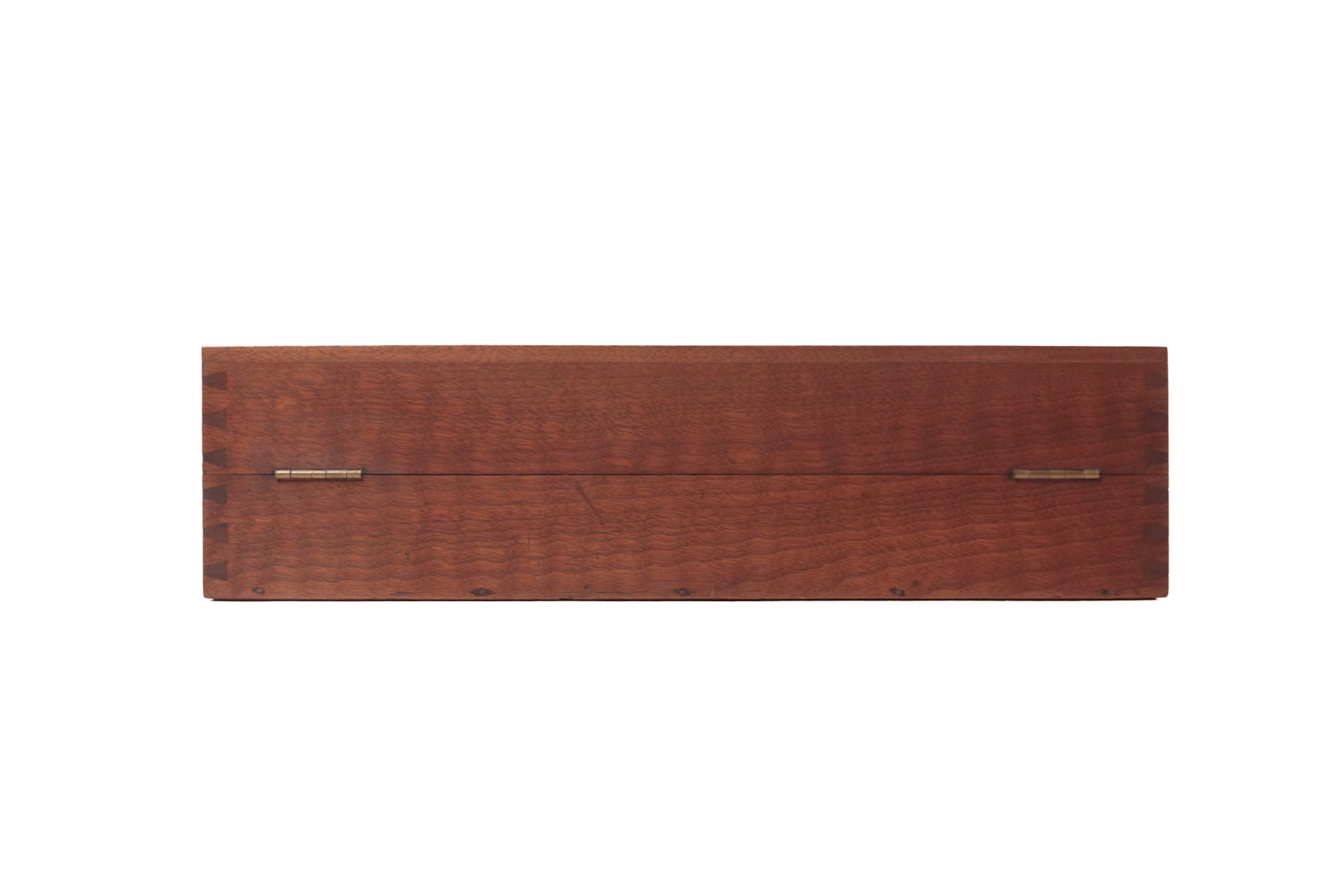 THREE DOVETAILED WALNUT BOXES WITH HINGED LIDS. - 12