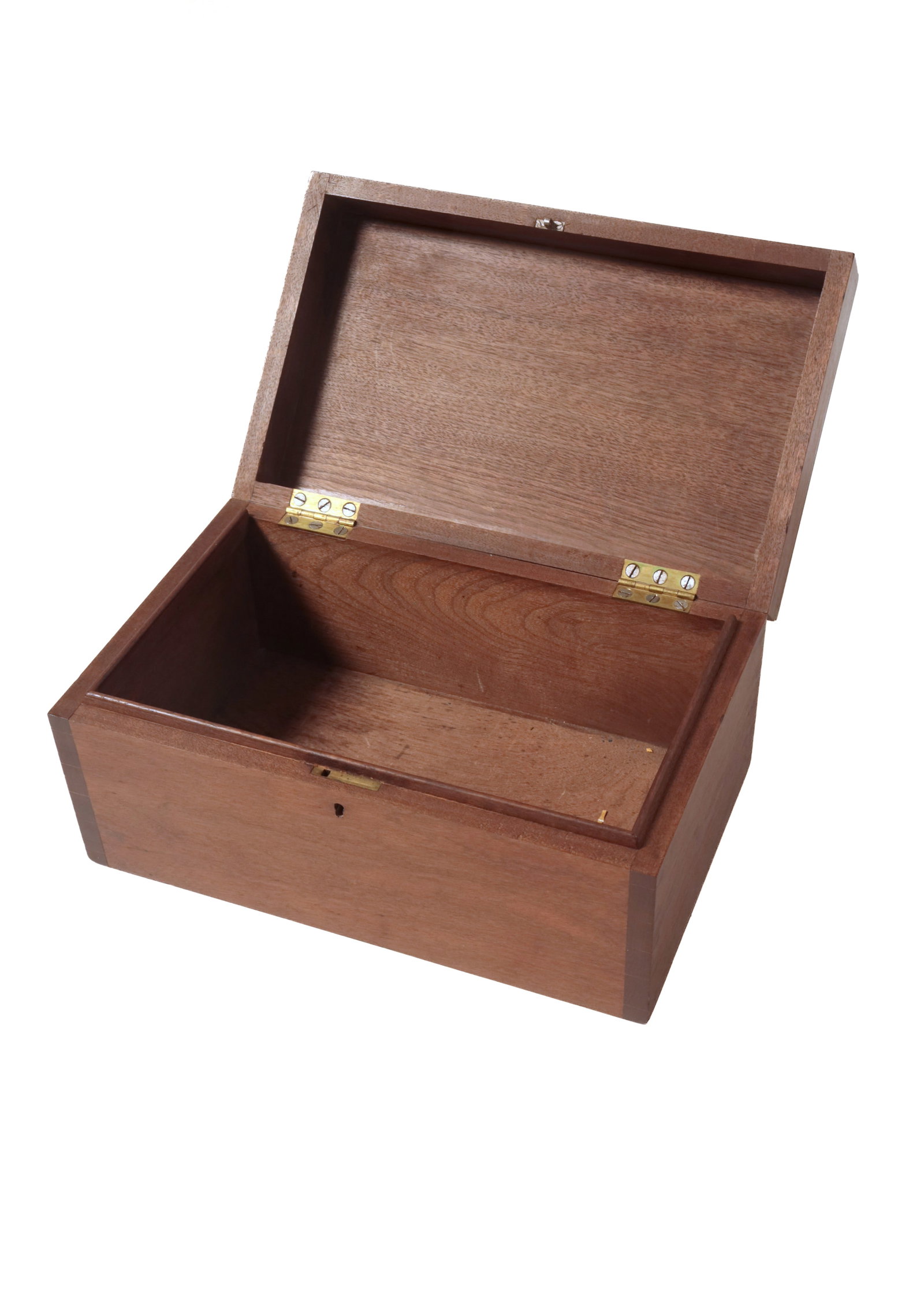 THREE DOVETAILED WALNUT BOXES WITH HINGED LIDS. - 6
