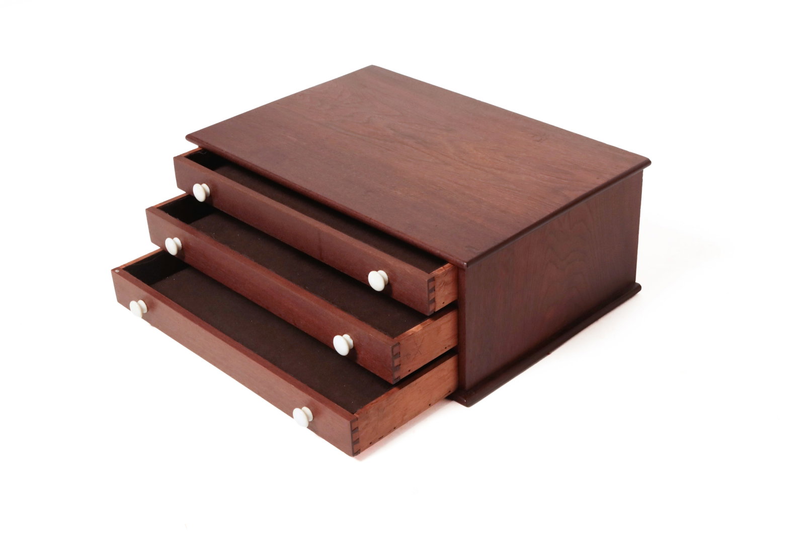 THREE WALNUT BOXES. - 8