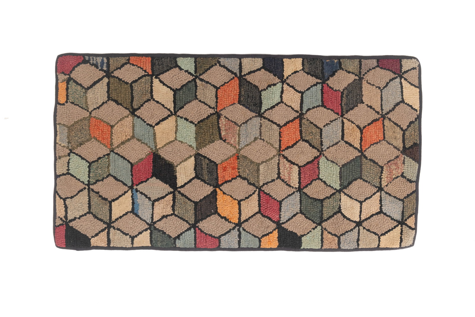 TWO HOOKED RUGS. - 5