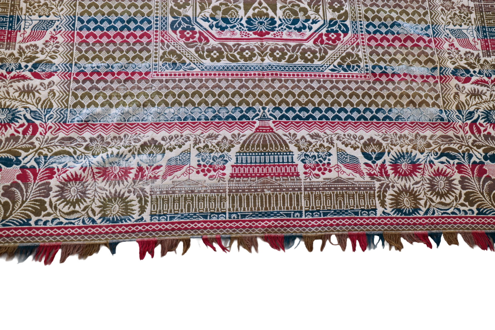 TWO JACQUARD SUMMER-WINTER COVERLETS. - 4