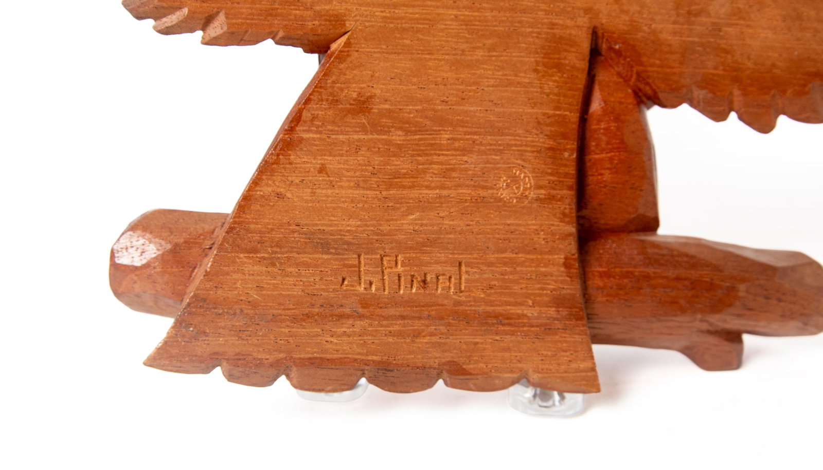 TWO CARVED SPREAD-WINGED EAGLES. - 10